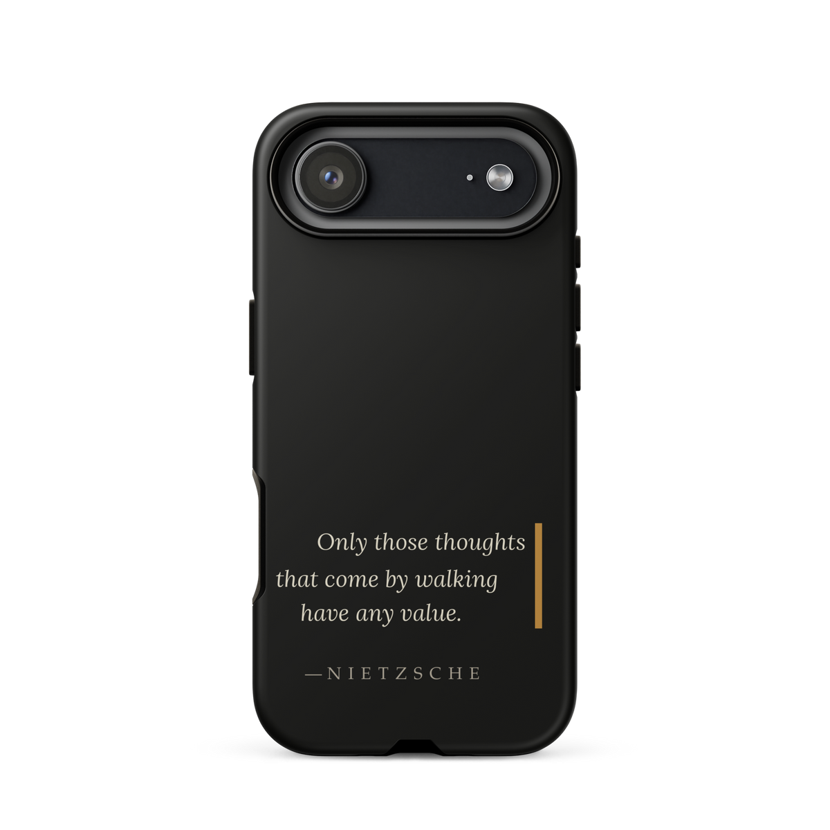 By Walking — Nietzsche Twilight Phone Case — matte black — iPhone model front view