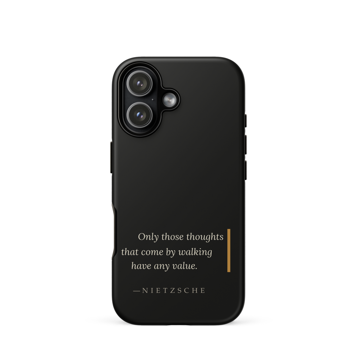 By Walking — Nietzsche Twilight Phone Case — matte black — iPhone model front view