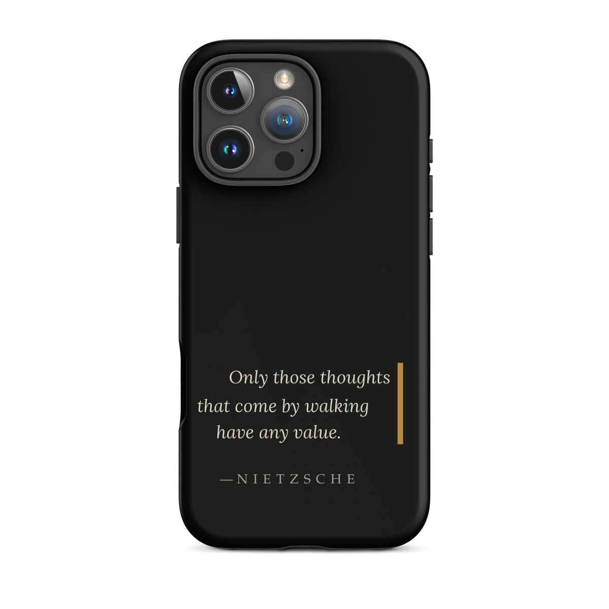 By Walking — Nietzsche Twilight Phone Case — matte black — iPhone model front view