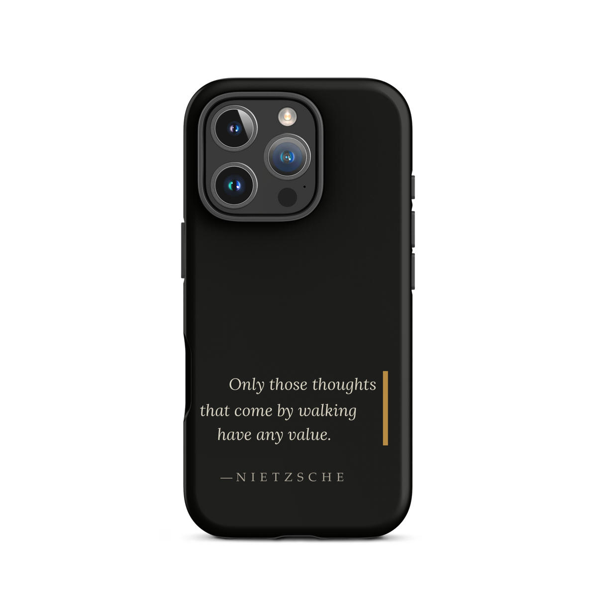 By Walking — Nietzsche Twilight Phone Case — matte black — iPhone model front view