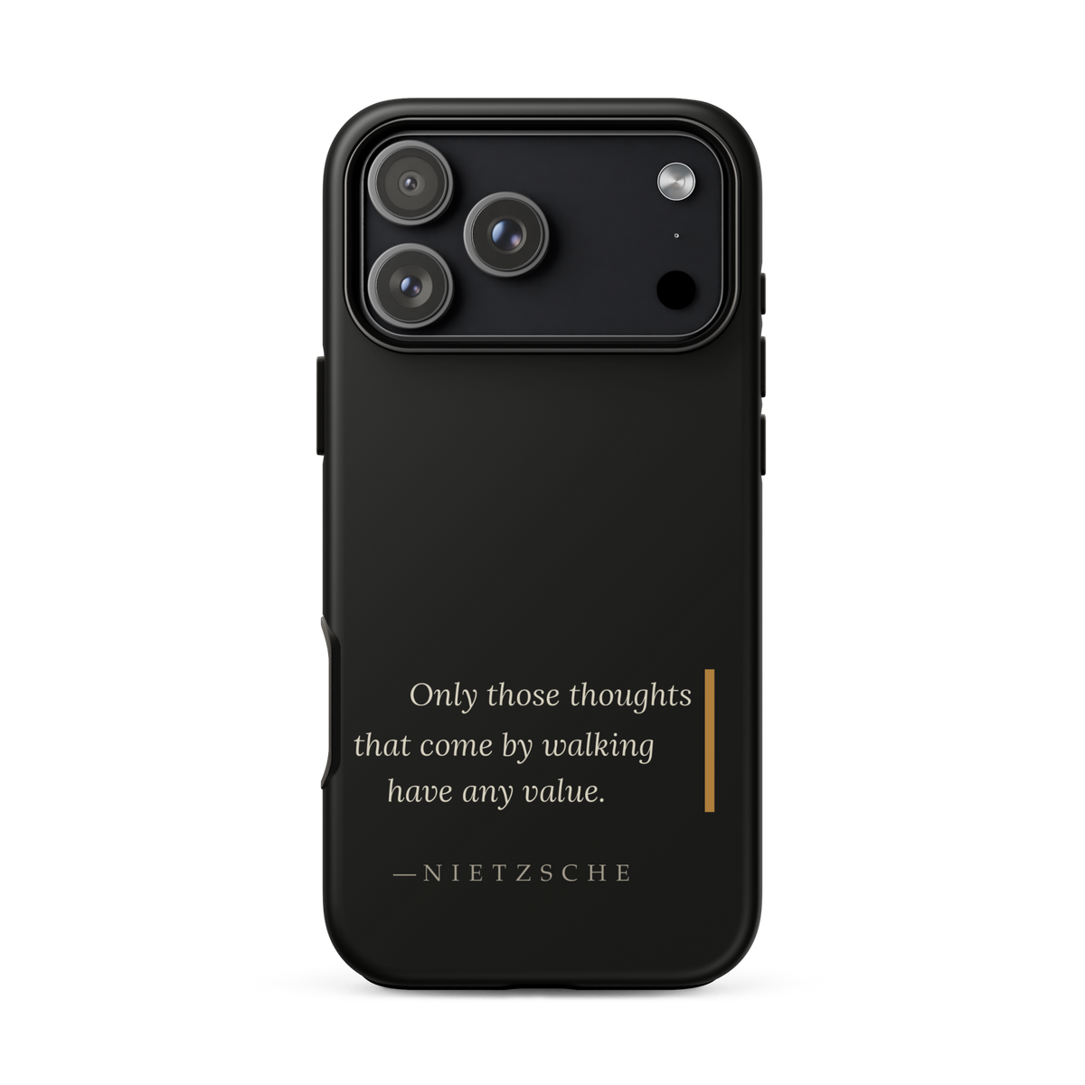 By Walking — Nietzsche Twilight Phone Case — matte black — iPhone model front view