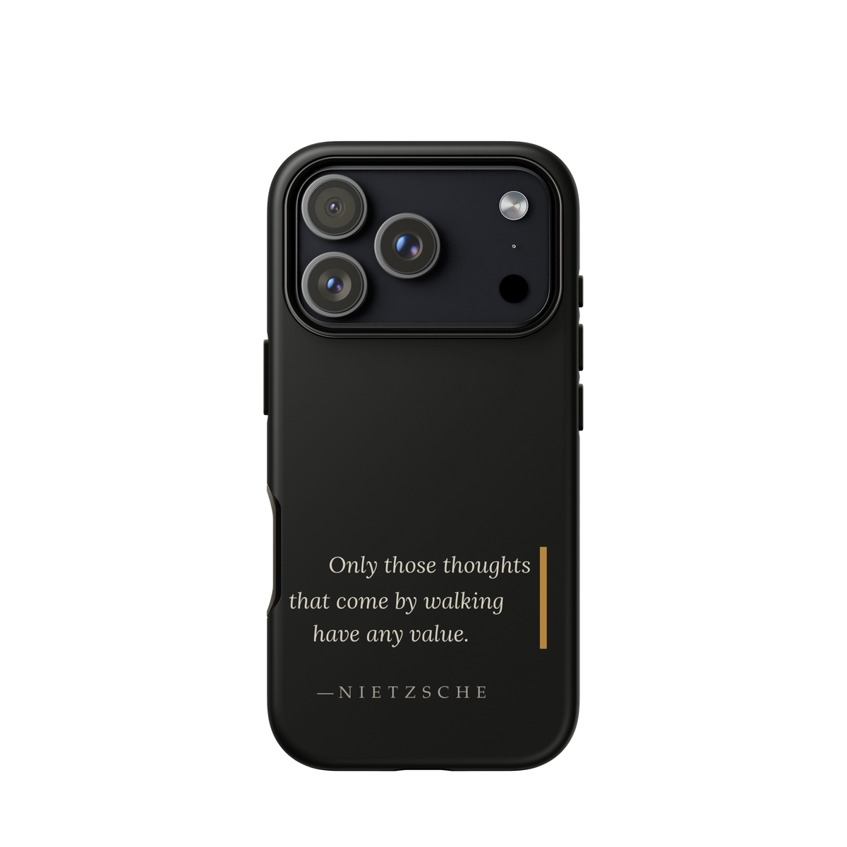 By Walking — Nietzsche Twilight Phone Case — matte black — iPhone model front view