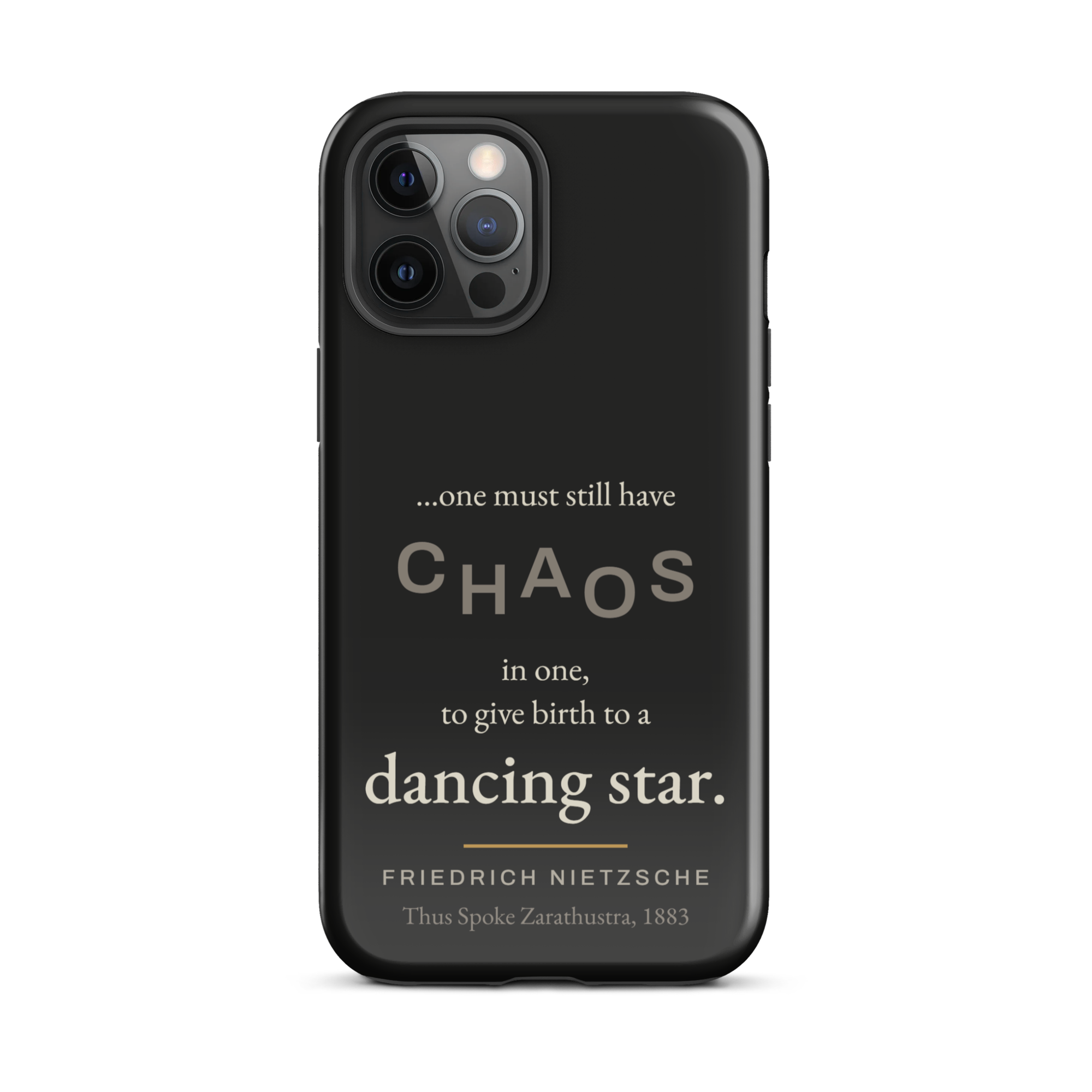 Dancing Star Nietzsche Zarathustra Phone Case — CHAOS Nietzsche quote — black — iPhone model variant 7