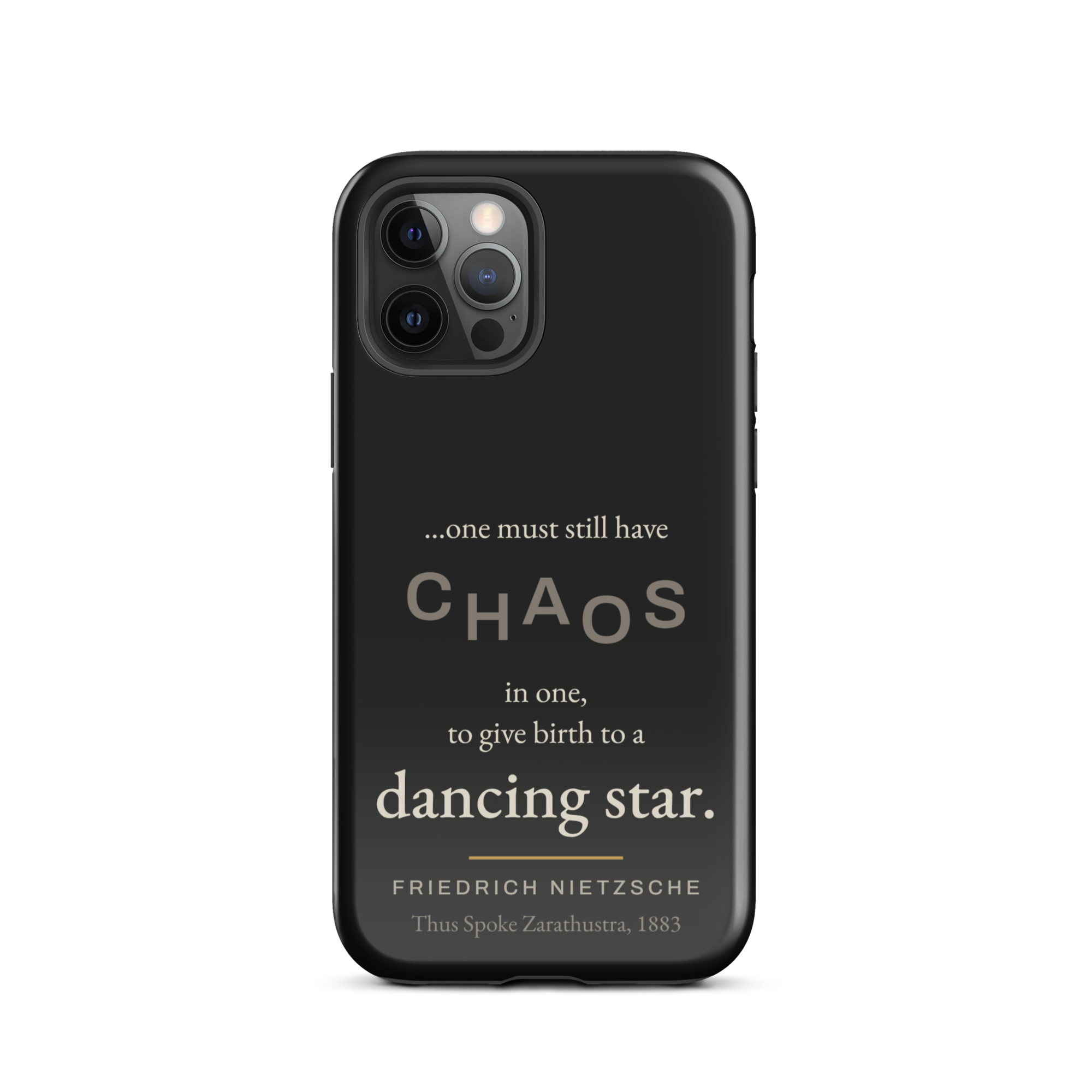 Dancing Star Nietzsche Zarathustra Phone Case — CHAOS Nietzsche quote — black — iPhone model variant 6