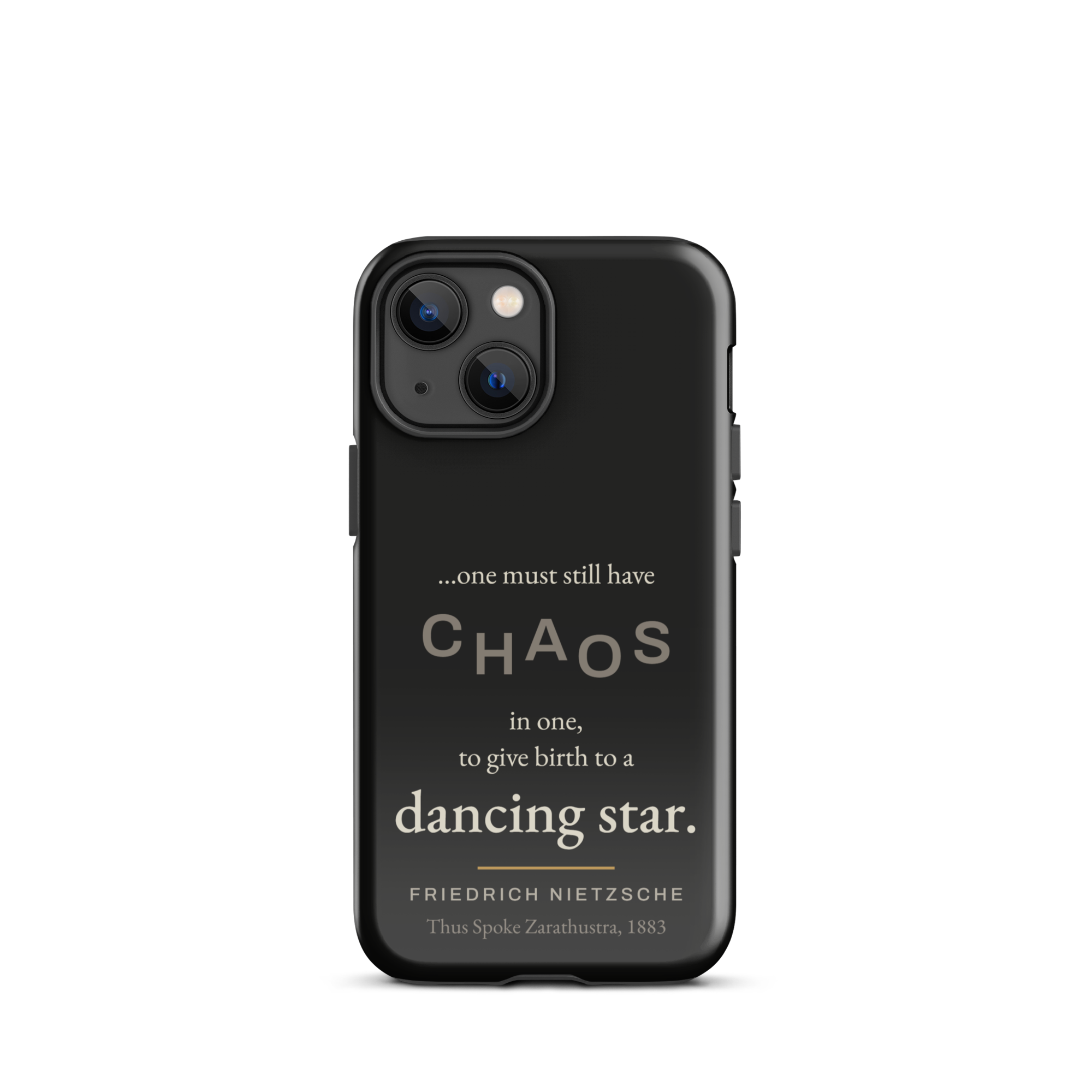 Dancing Star Nietzsche Zarathustra Phone Case — CHAOS Nietzsche quote — black — iPhone model variant 9