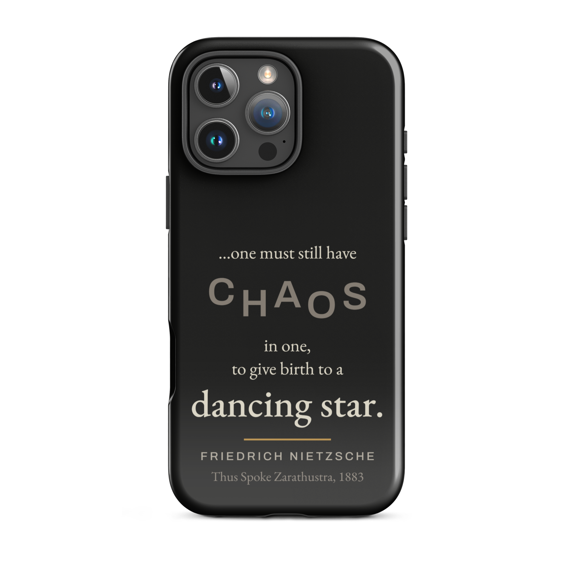 Dancing Star Nietzsche Zarathustra Phone Case — CHAOS Nietzsche quote — black — iPhone model variant 23