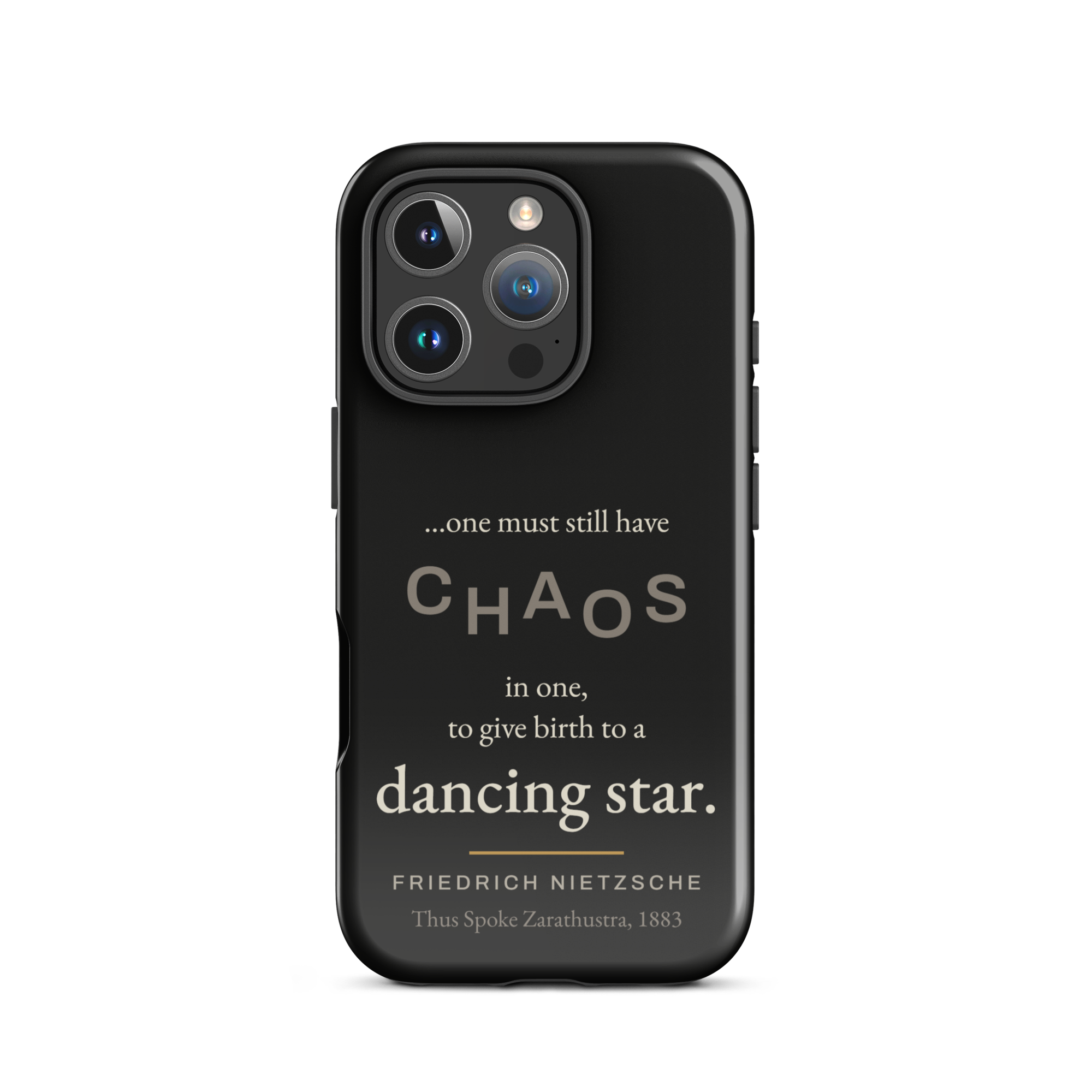 Dancing Star Nietzsche Zarathustra Phone Case — CHAOS Nietzsche quote — black — iPhone model variant 22
