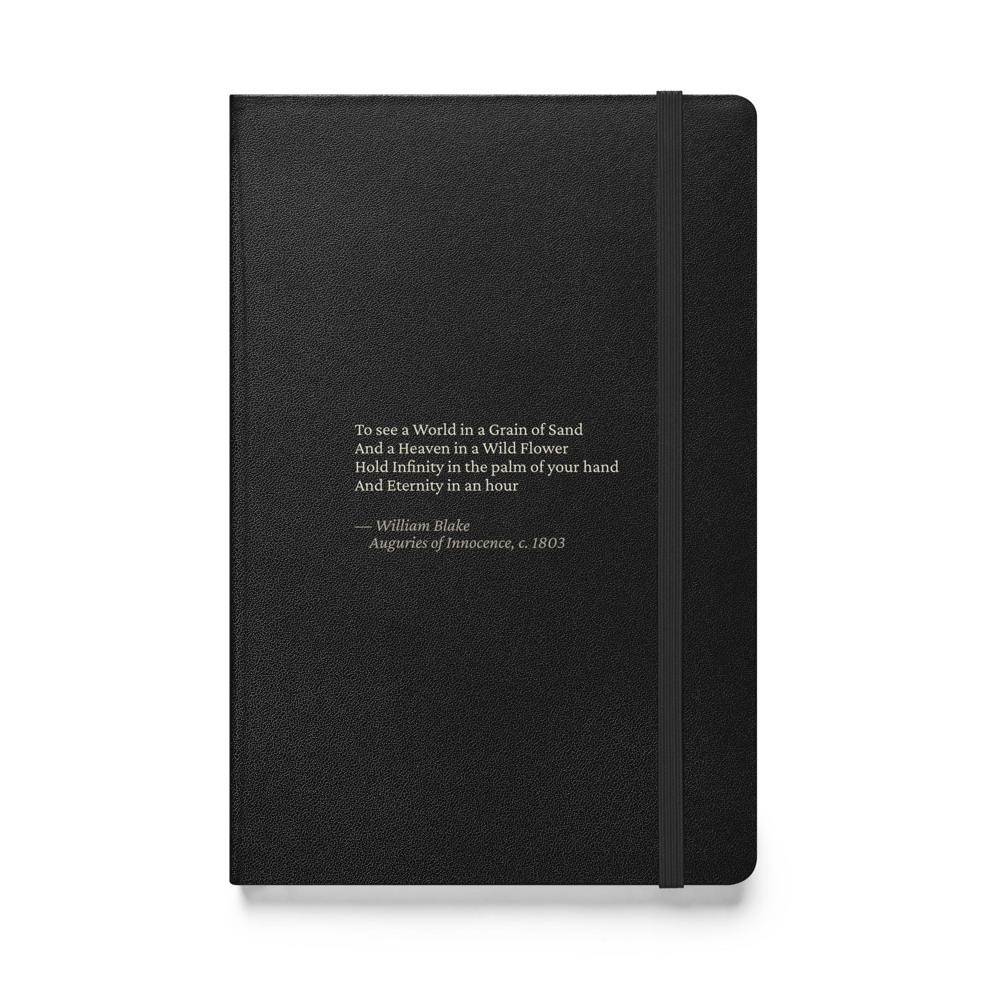 Grain of Sand — William Blake — quote journal — heretics — black — front — Quoteiac