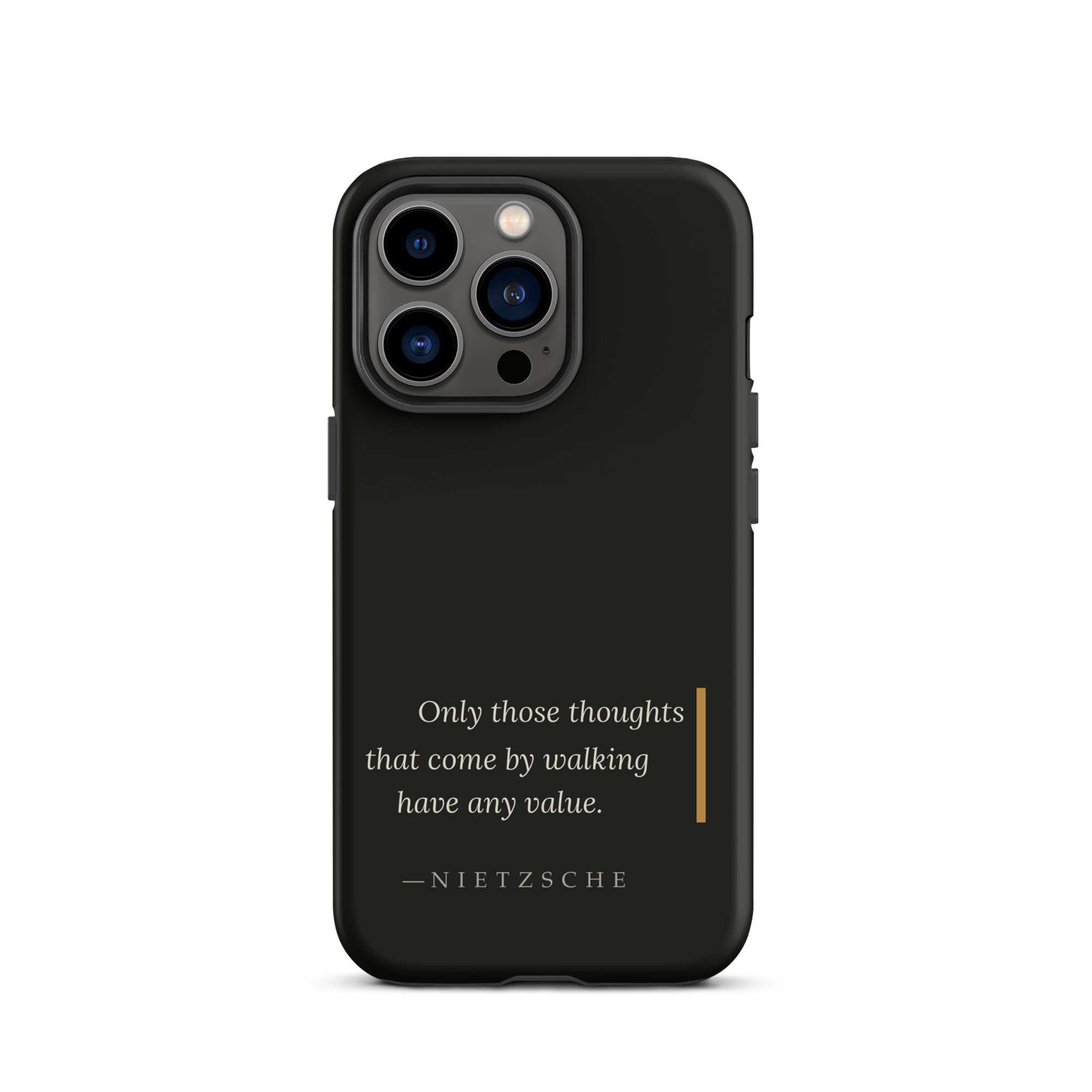 By Walking — Nietzsche Twilight Phone Case — matte black — iPhone model front view