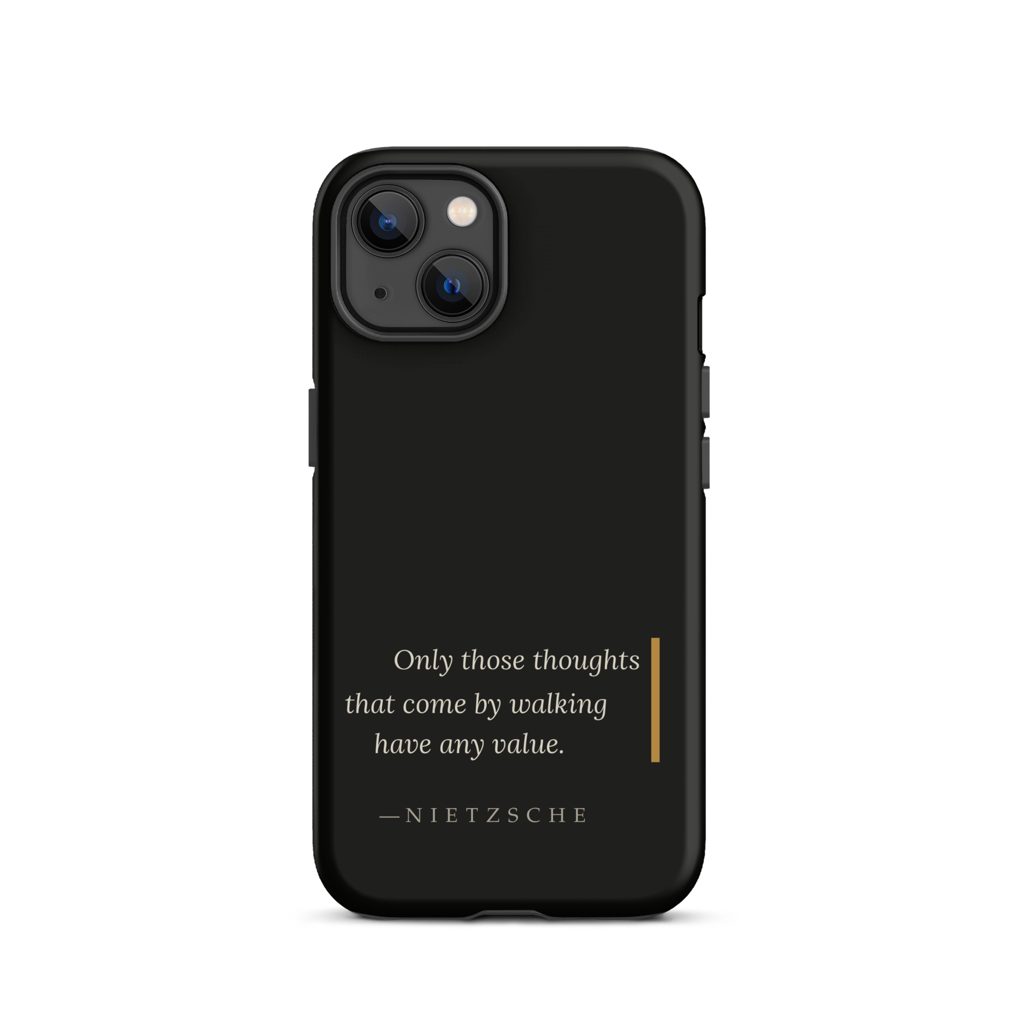 By Walking — Nietzsche Twilight Phone Case — matte black — iPhone model front view