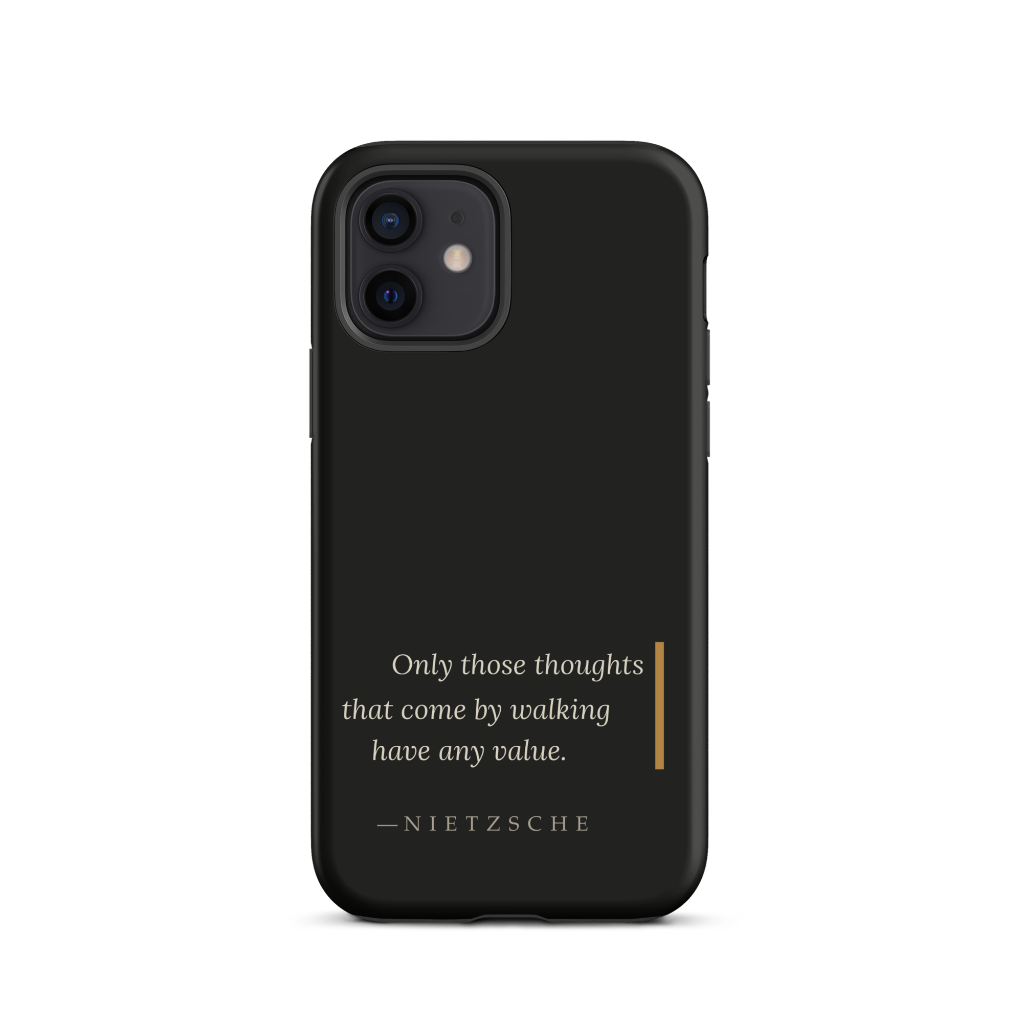 By Walking — Nietzsche Twilight Phone Case — matte black — iPhone model front view