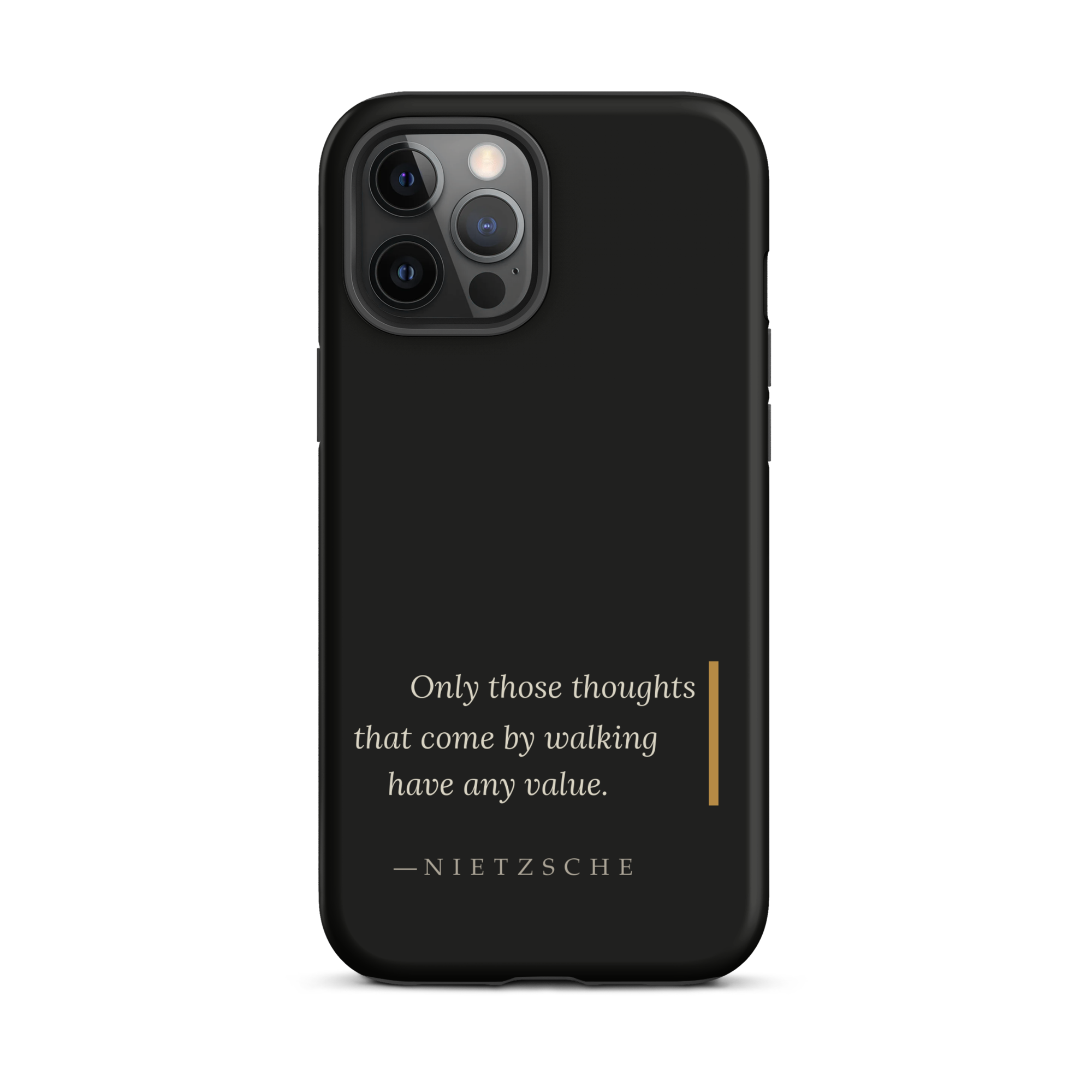 By Walking — Nietzsche Twilight Phone Case — matte black — iPhone model front view