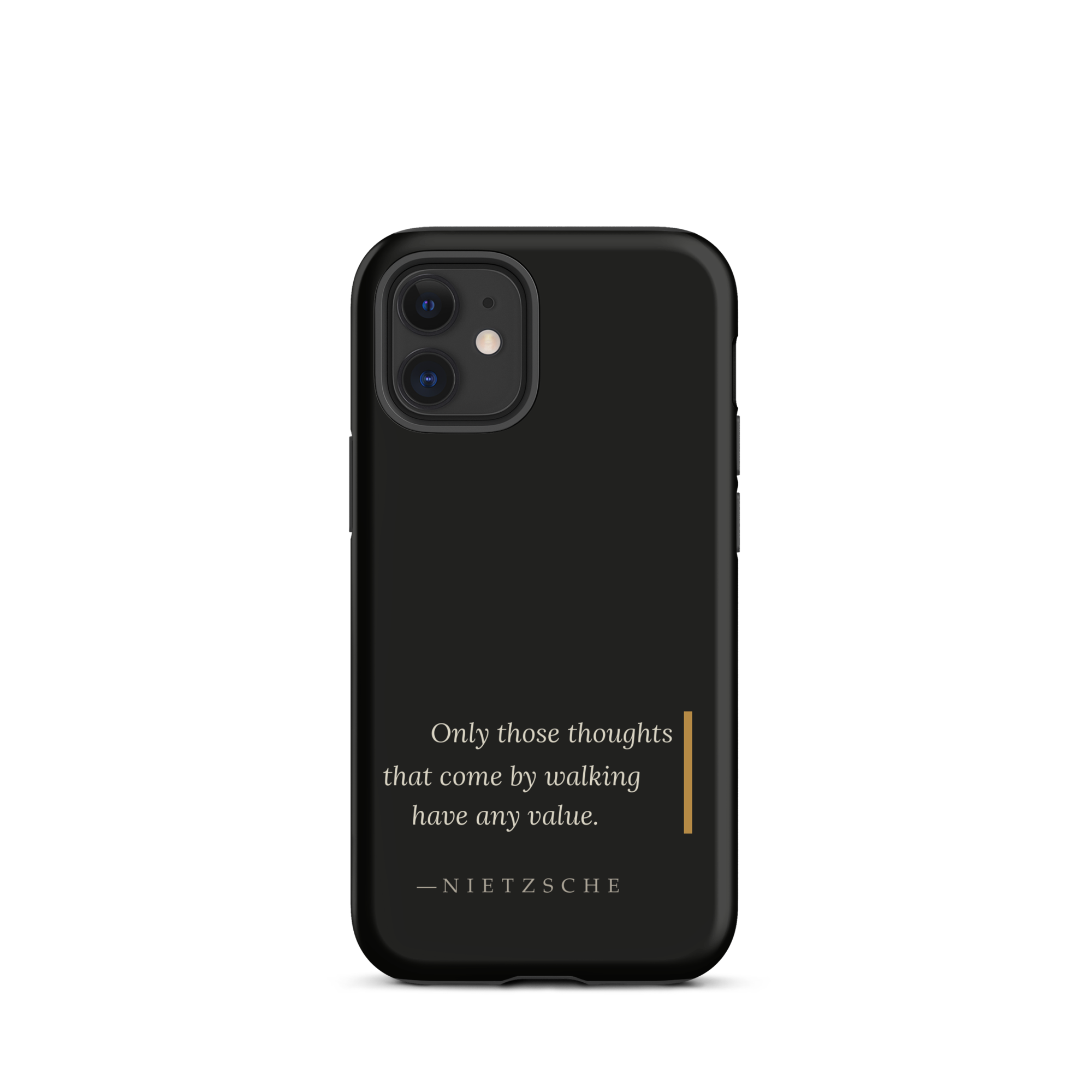 By Walking — Nietzsche Twilight Phone Case — matte black — iPhone model front view