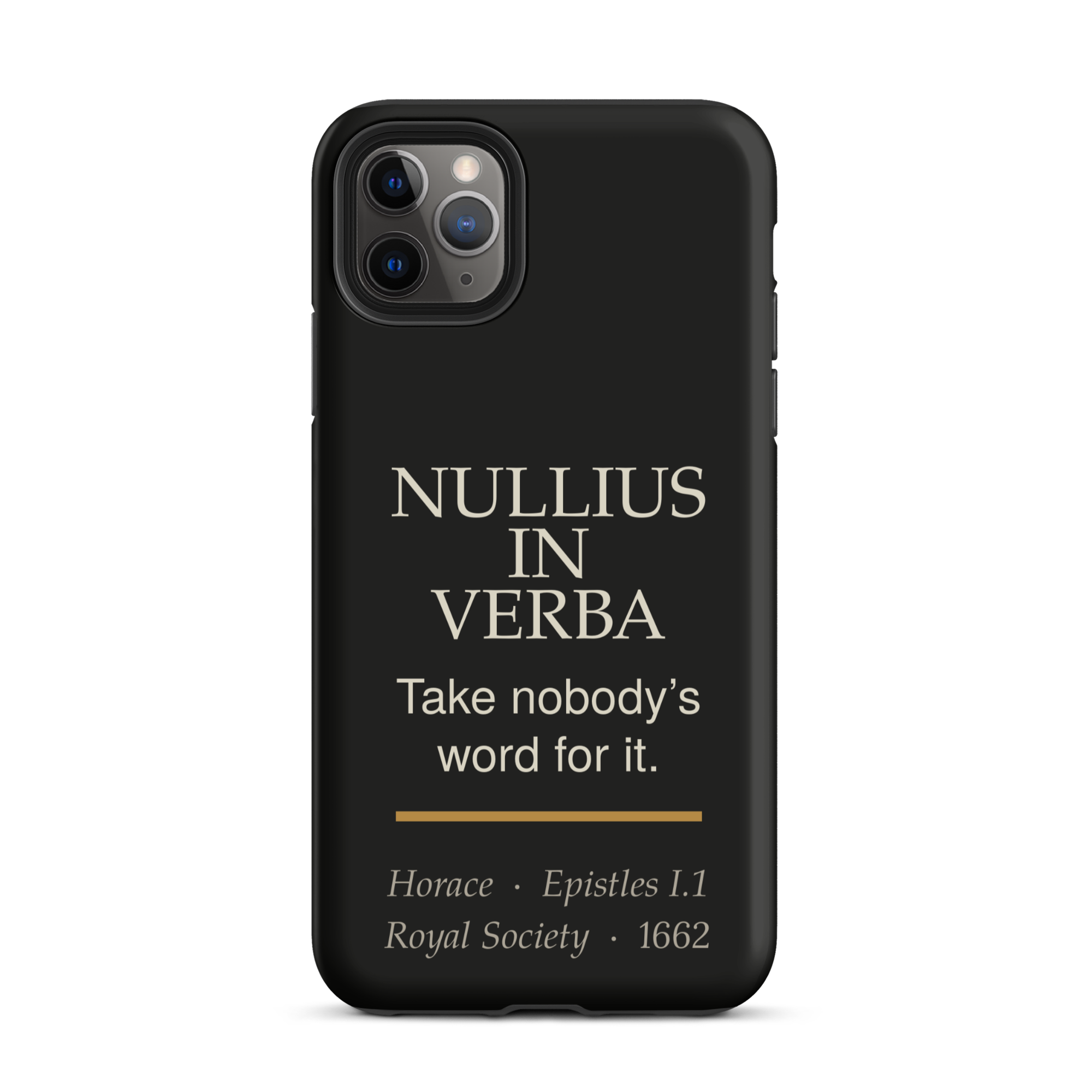 Nullius in Verba — Horace — phone case — literary heretics — black — lifestyle — Quoteiac