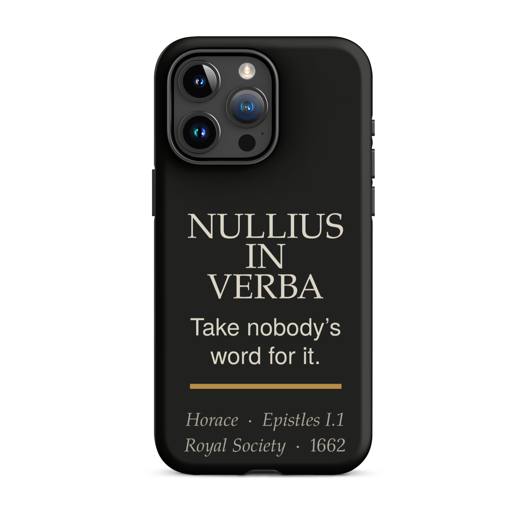 Nullius in Verba — Horace — phone case — literary heretics — black — lifestyle — Quoteiac