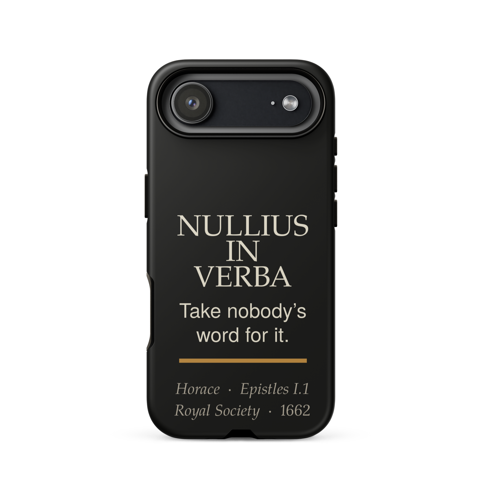 Nullius in Verba — Horace — phone case — literary heretics — black — lifestyle — Quoteiac