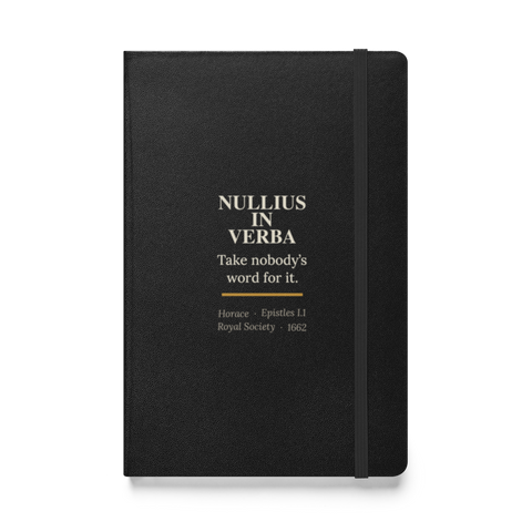 Nullius in Verba — Horace — journal — literary heretics — black — front — Quoteiac