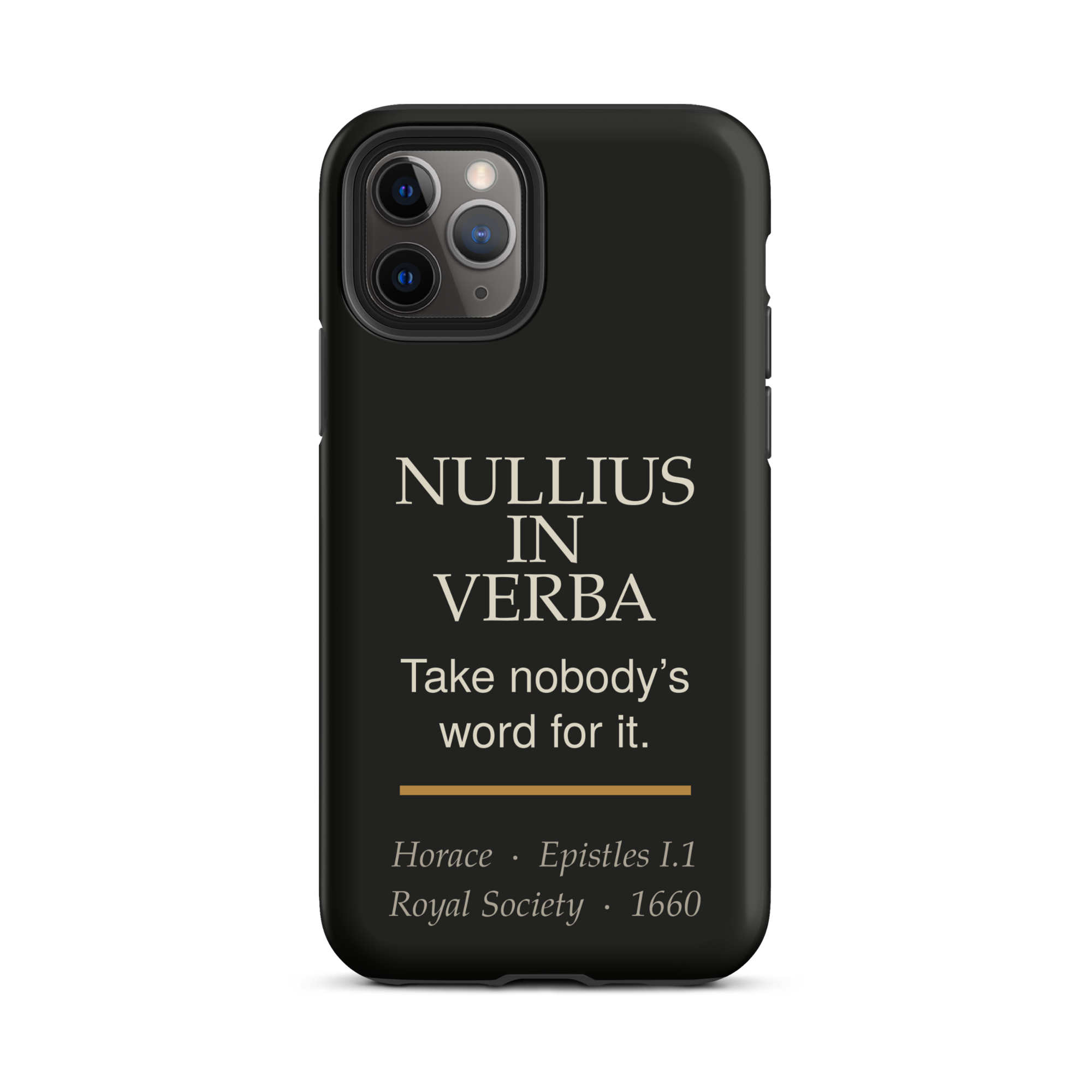 Nullius in Verba Phone Case — Horace — matte black 