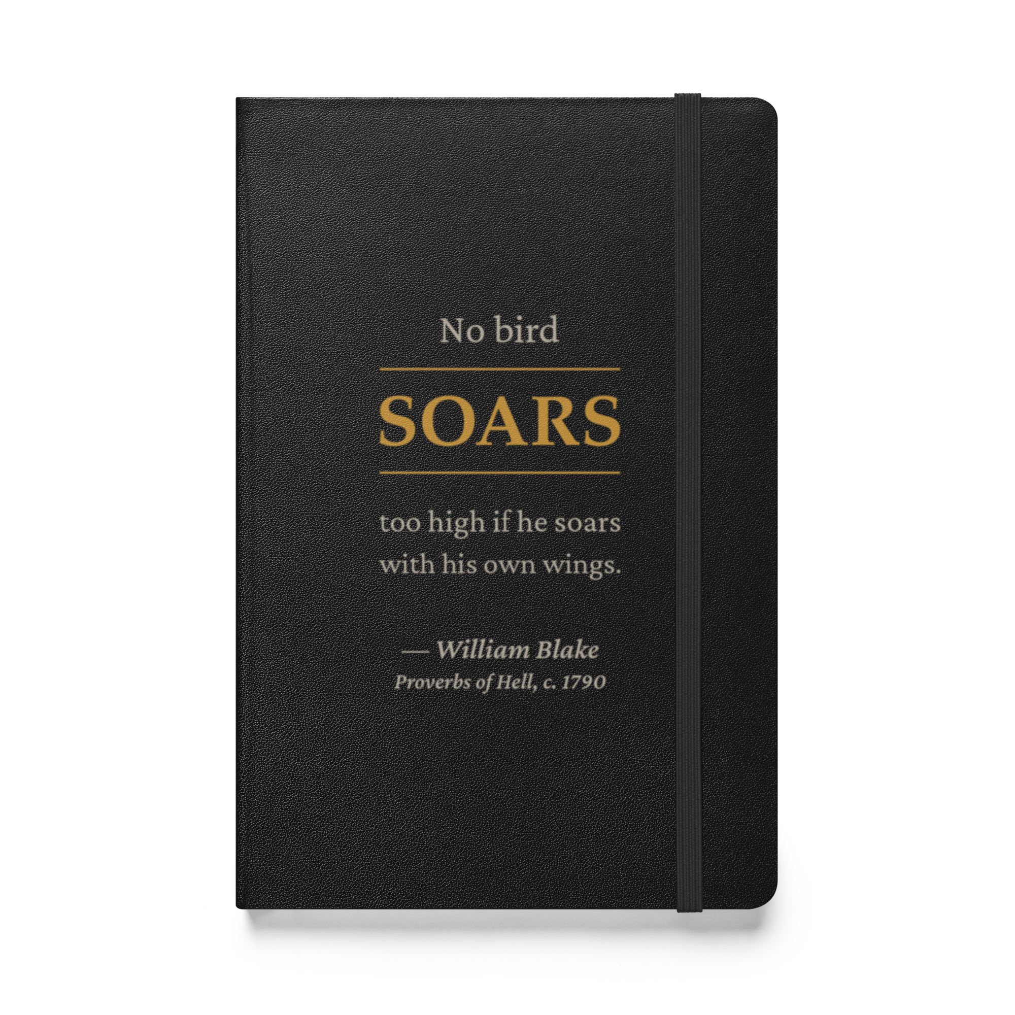 Soar High — William Blake — quote journal — black hardcover — front — Quoteiac
