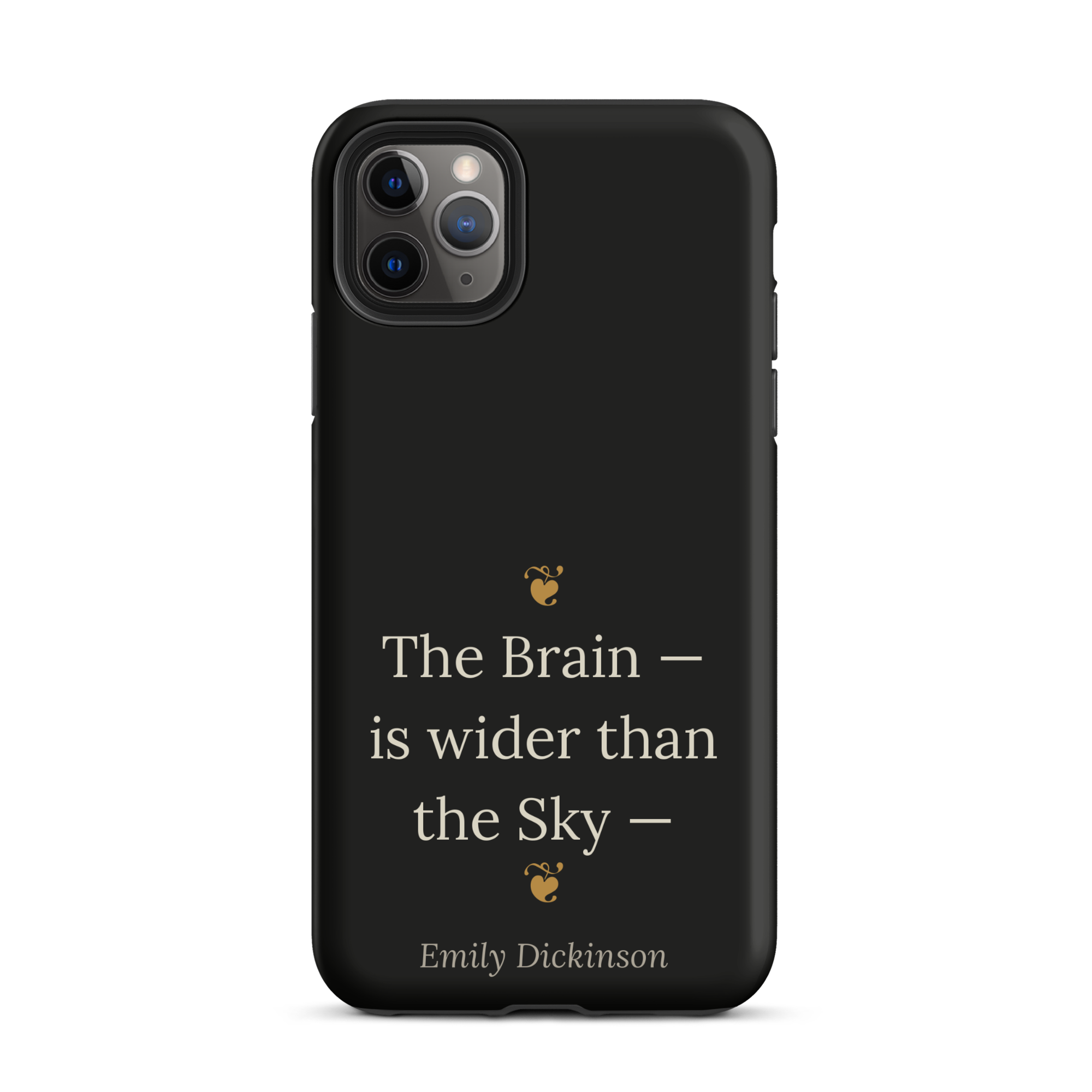 Fleur de Brainiac Phone Case — Emily Dickinson — hedera ornament design — black — iPhone 12 front
