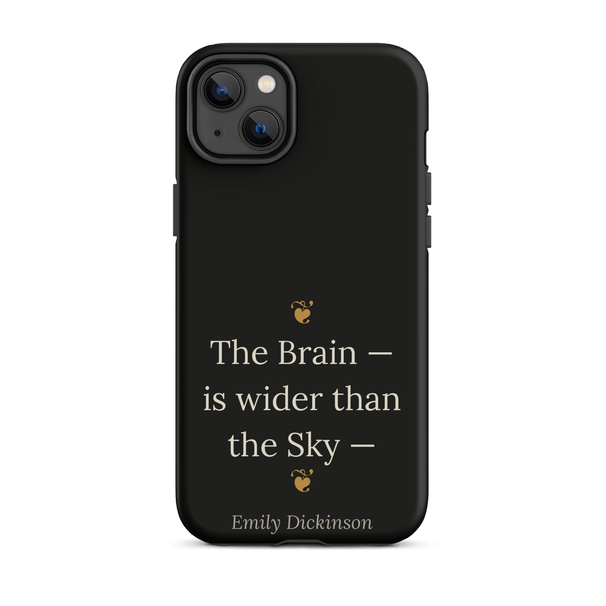 Fleur de Brainiac Phone Case — Emily Dickinson — Dickinson Brain quote — black — iPhone model variant 13