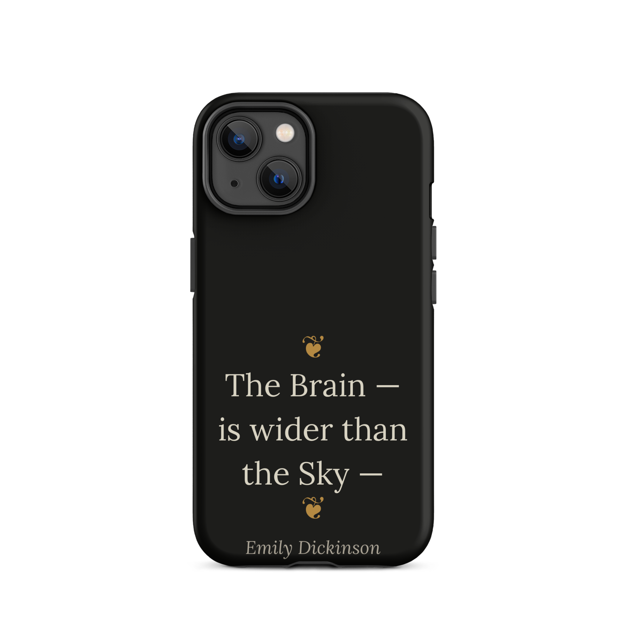 Fleur de Brainiac Phone Case — Emily Dickinson — Dickinson Brain quote — black — iPhone model variant 12