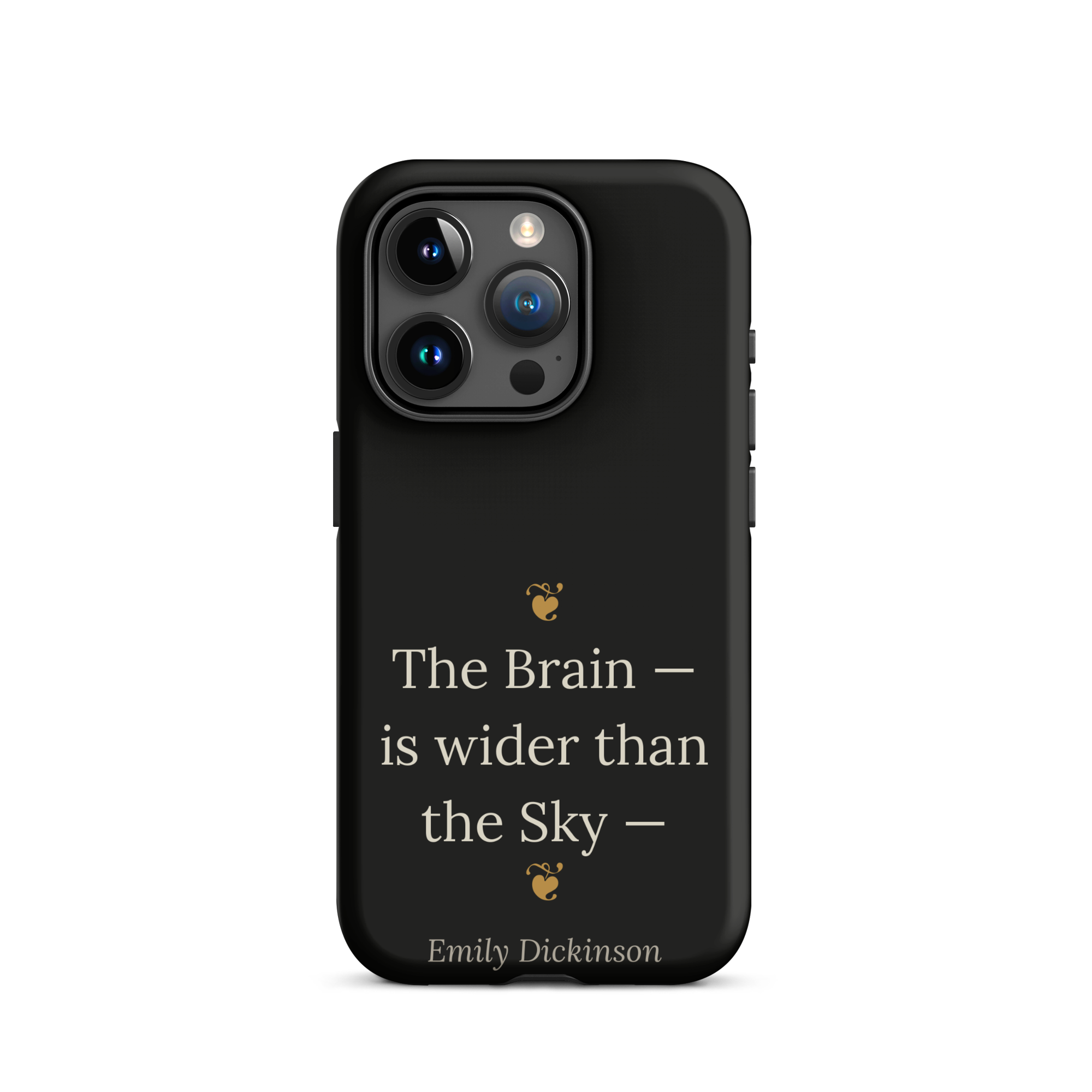 Fleur de Brainiac Phone Case — Emily Dickinson — Dickinson Brain quote — black — iPhone model variant 18