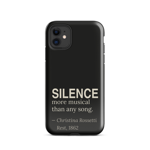 The Silence — Christina Rossetti — phone case — dark romanticism — black — front — Quoteiac