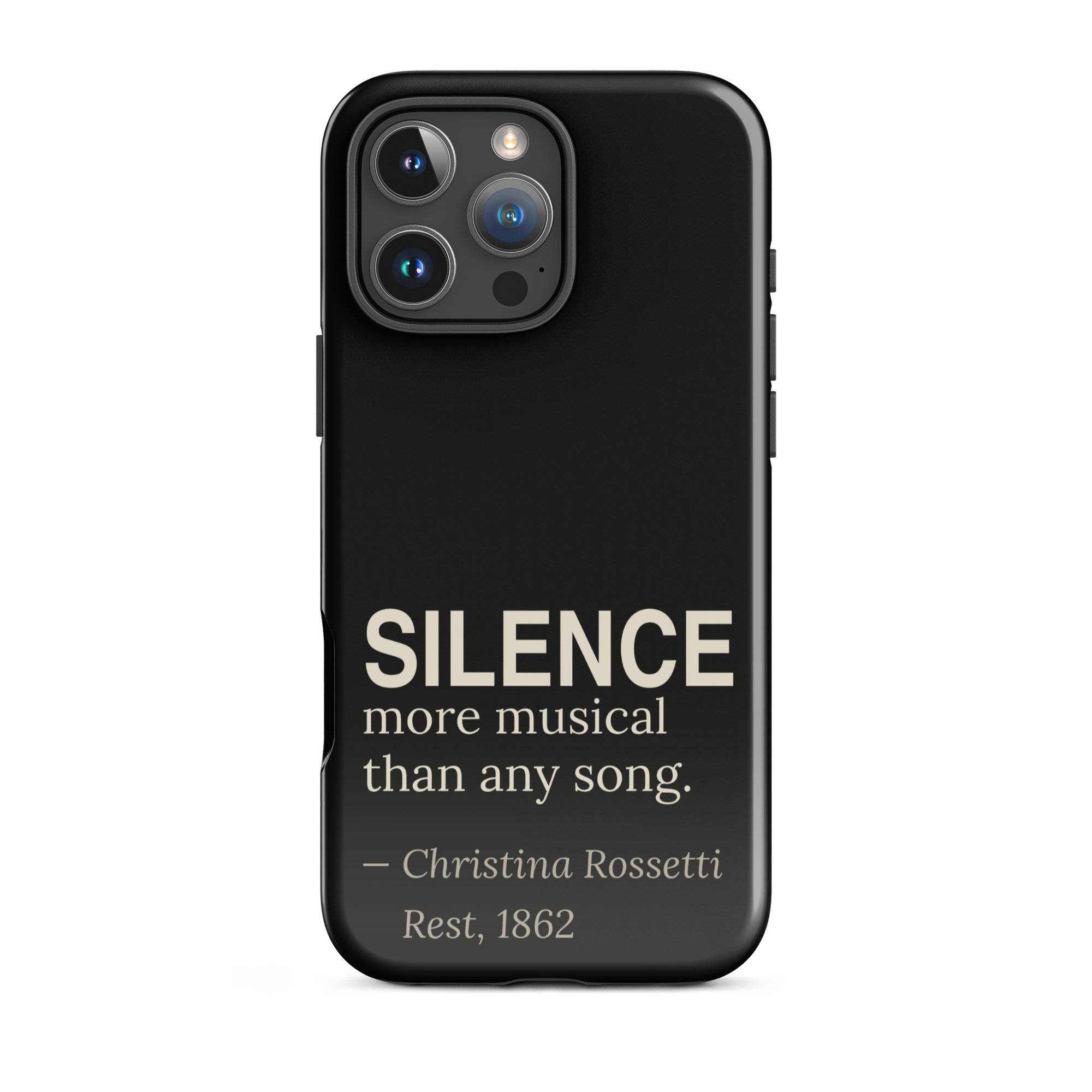 The Silence — Christina Rossetti — phone case — dark romanticism — black — lifestyle — Quoteiac