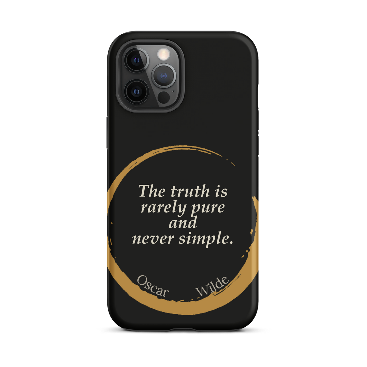 Black phone case for iPhone 12 Pro Max: “The truth is rarely pure and never simple.” Oscar Wilde.