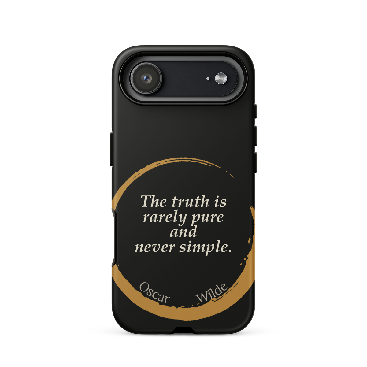 Black phone case for iPhone 17 Air: “The truth is rarely pure and never simple.” Oscar Wilde.
