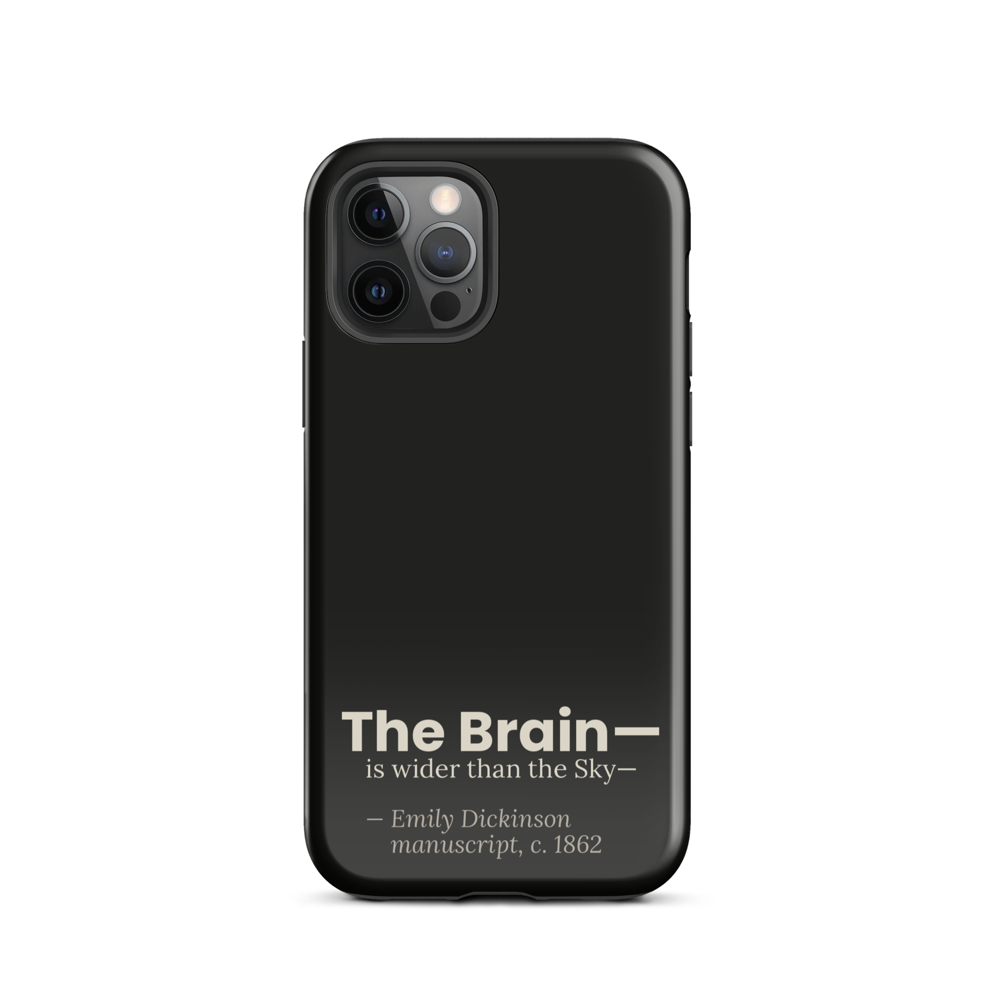 The Wider Sky — Emily Dickinson — phone case — curious mind — black — lifestyle — Quoteiac