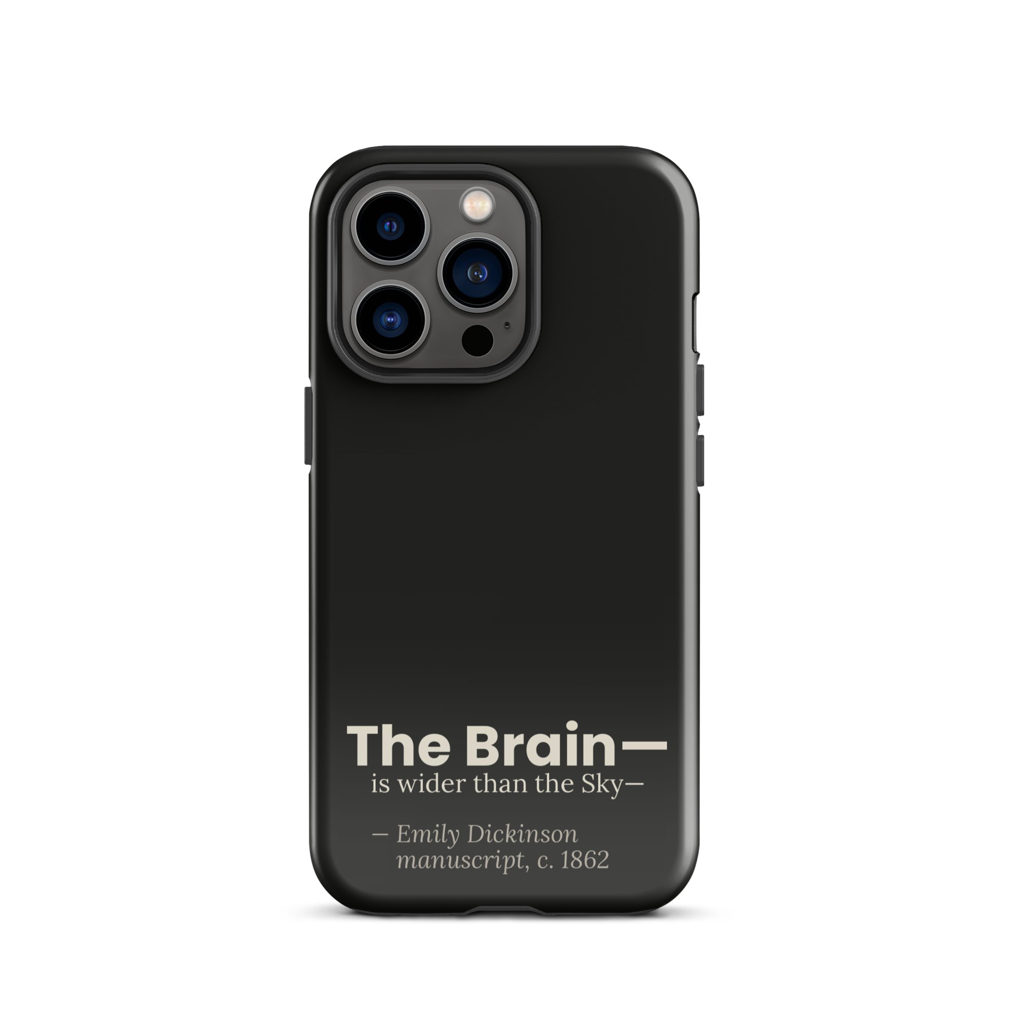 The Wider Sky — Emily Dickinson — phone case — curious mind — black — lifestyle — Quoteiac