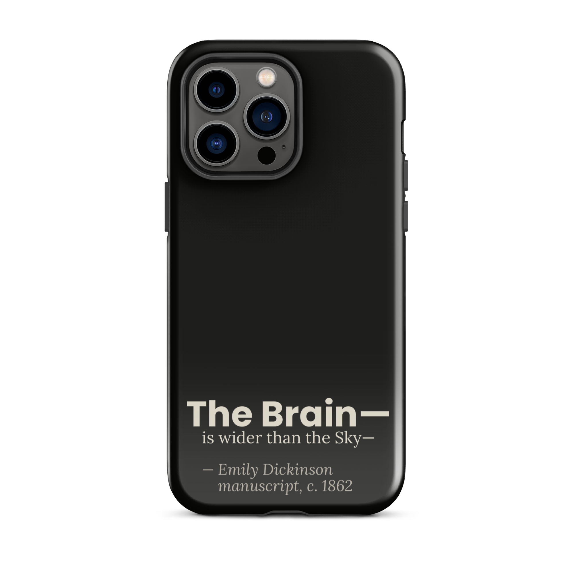 The Wider Sky — Emily Dickinson — phone case — curious mind — black — lifestyle — Quoteiac