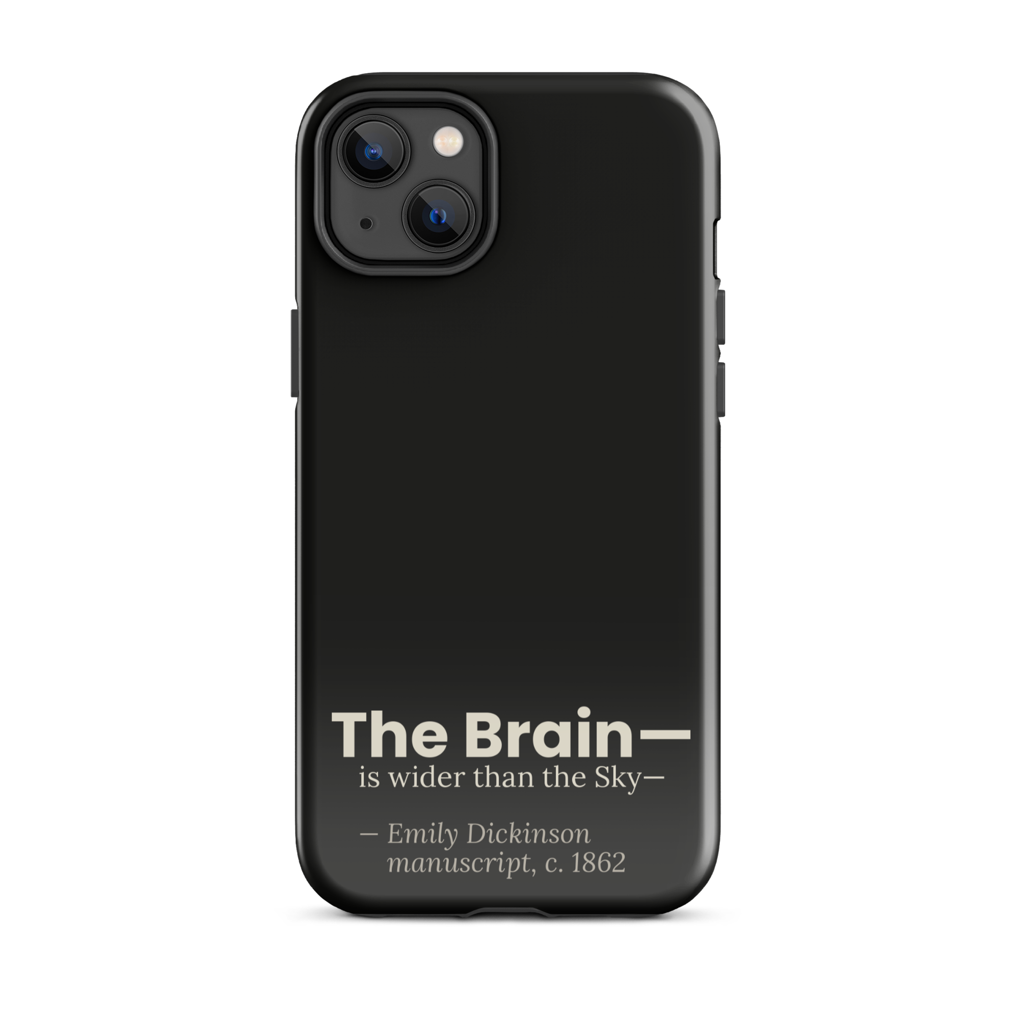 The Wider Sky — Emily Dickinson — phone case — curious mind — black — lifestyle — Quoteiac