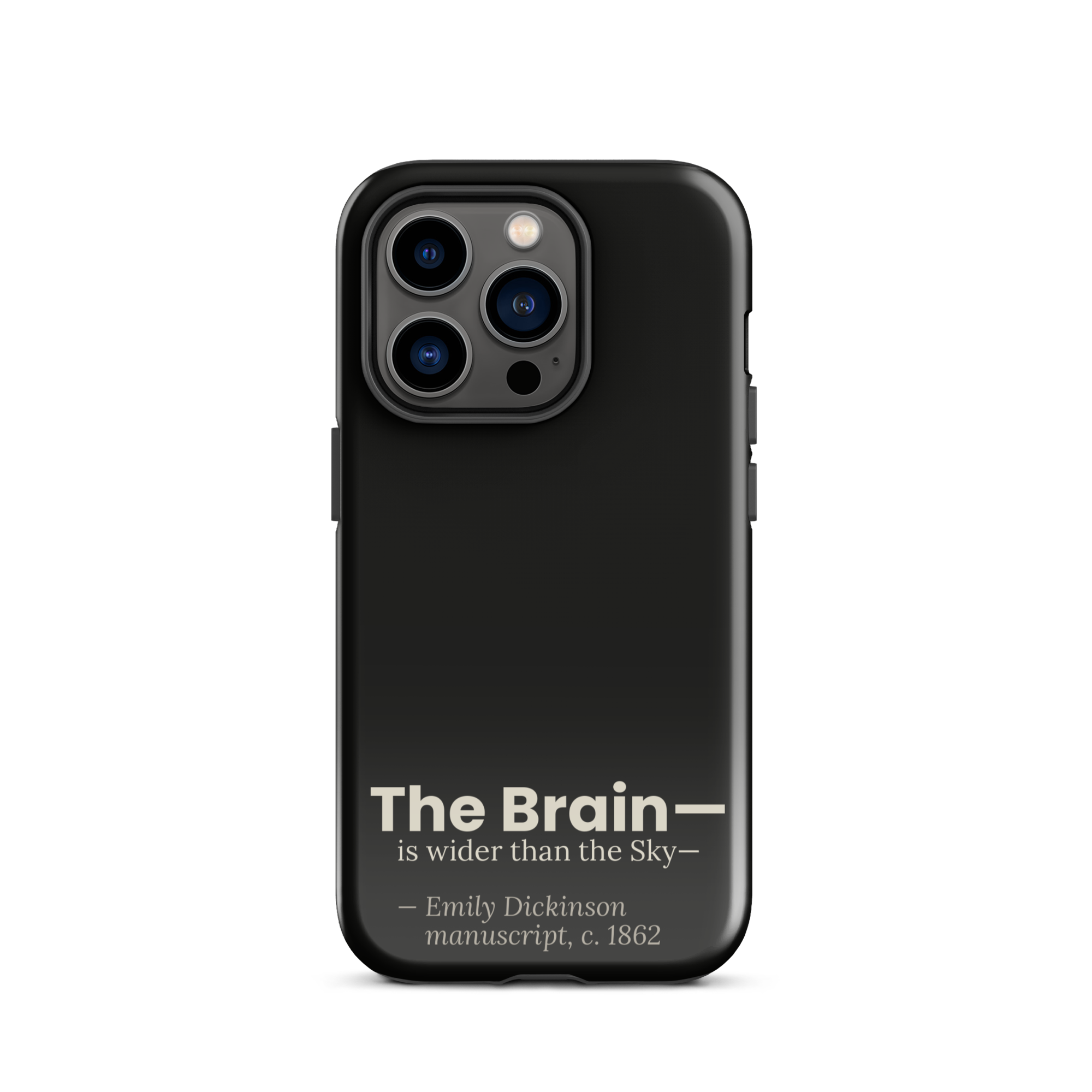 The Wider Sky — Emily Dickinson — phone case — curious mind — black — lifestyle — Quoteiac