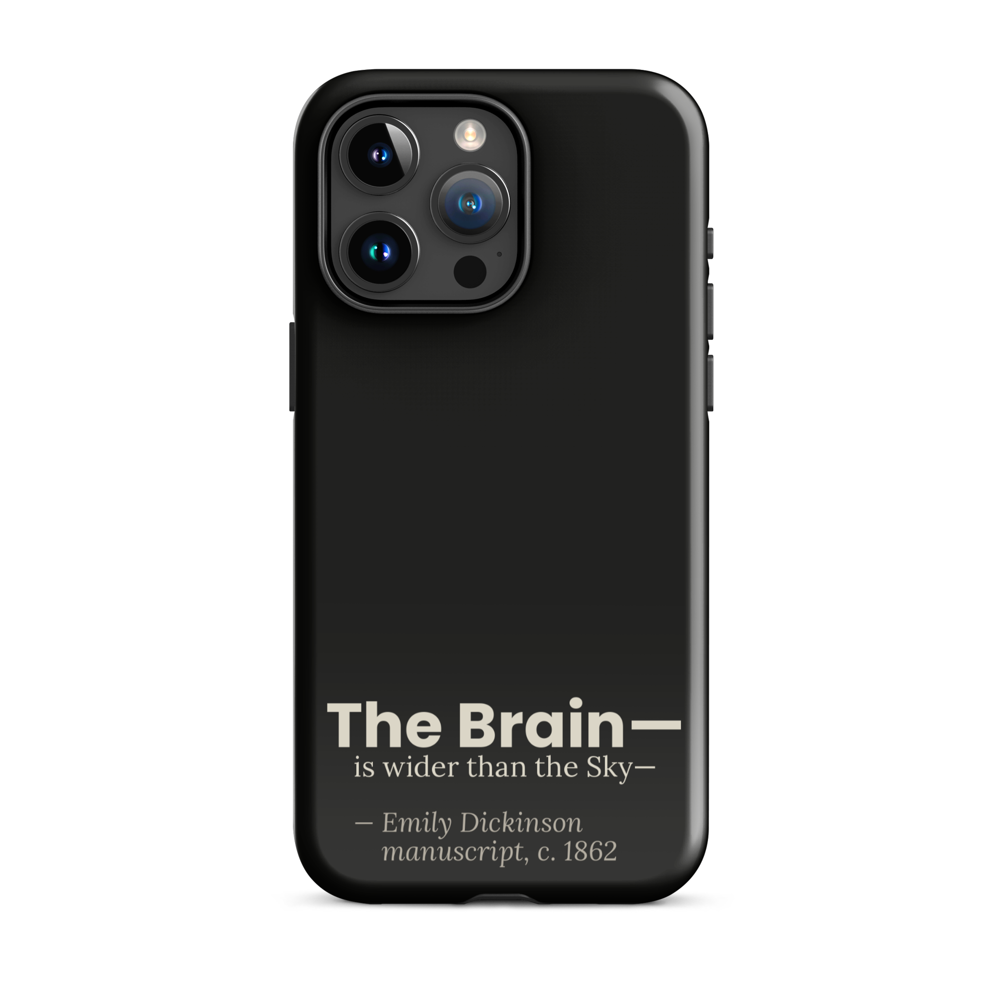 The Wider Sky — Emily Dickinson — phone case — curious mind — black — lifestyle — Quoteiac
