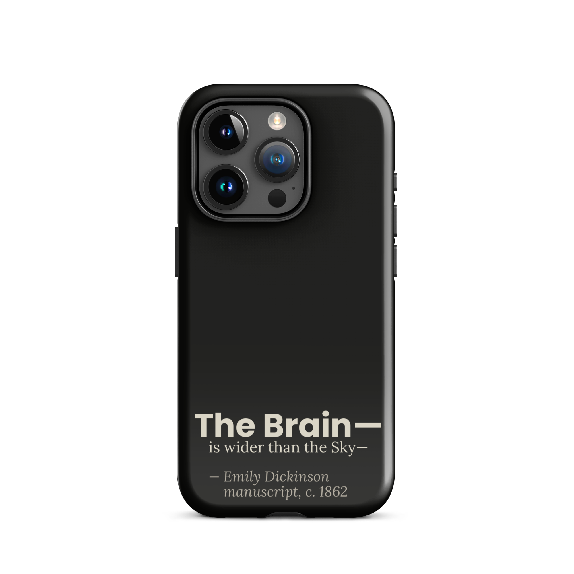 The Wider Sky — Emily Dickinson — phone case — curious mind — black — lifestyle — Quoteiac
