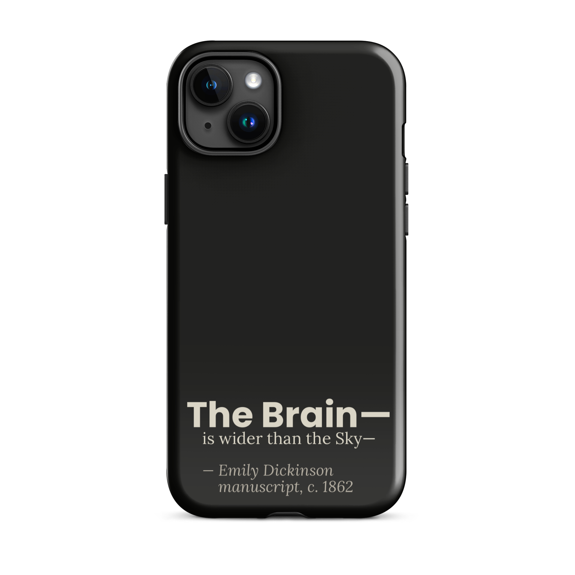 The Wider Sky — Emily Dickinson — phone case — curious mind — black — lifestyle — Quoteiac