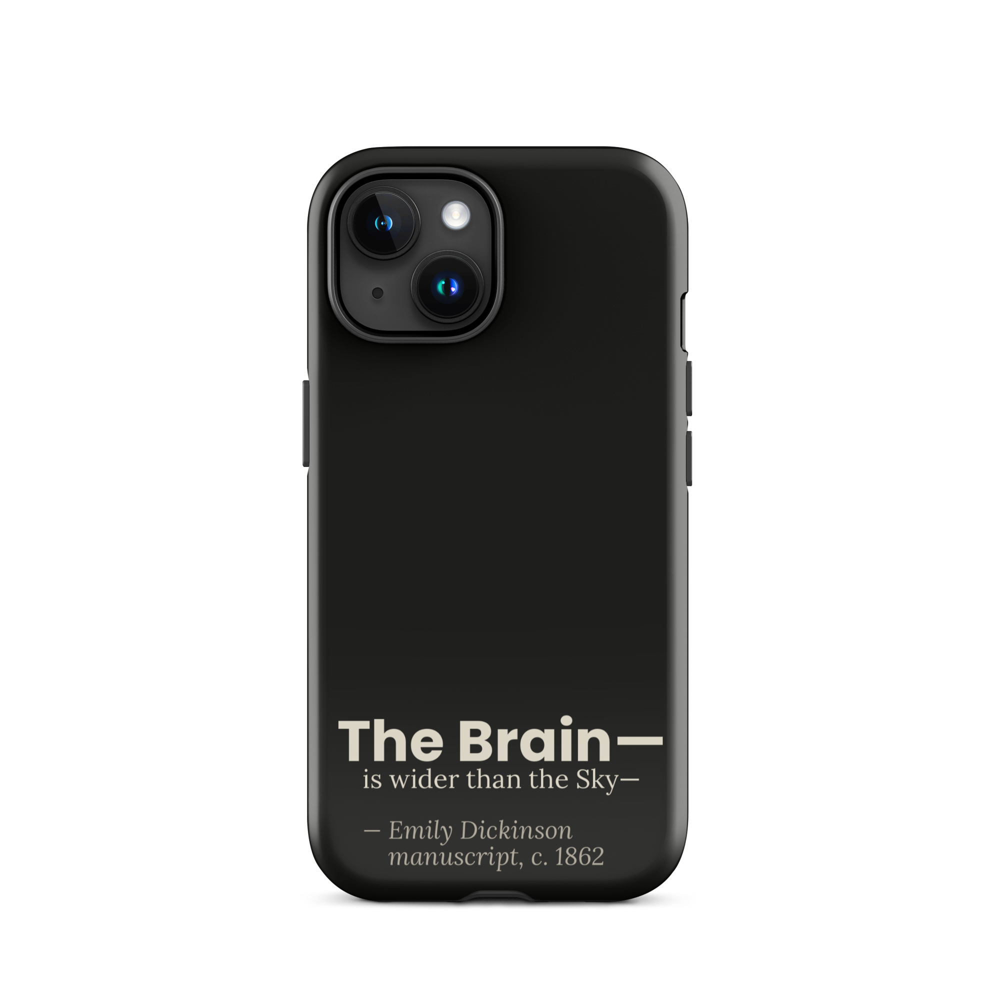 The Wider Sky — Emily Dickinson — phone case — curious mind — black — lifestyle — Quoteiac