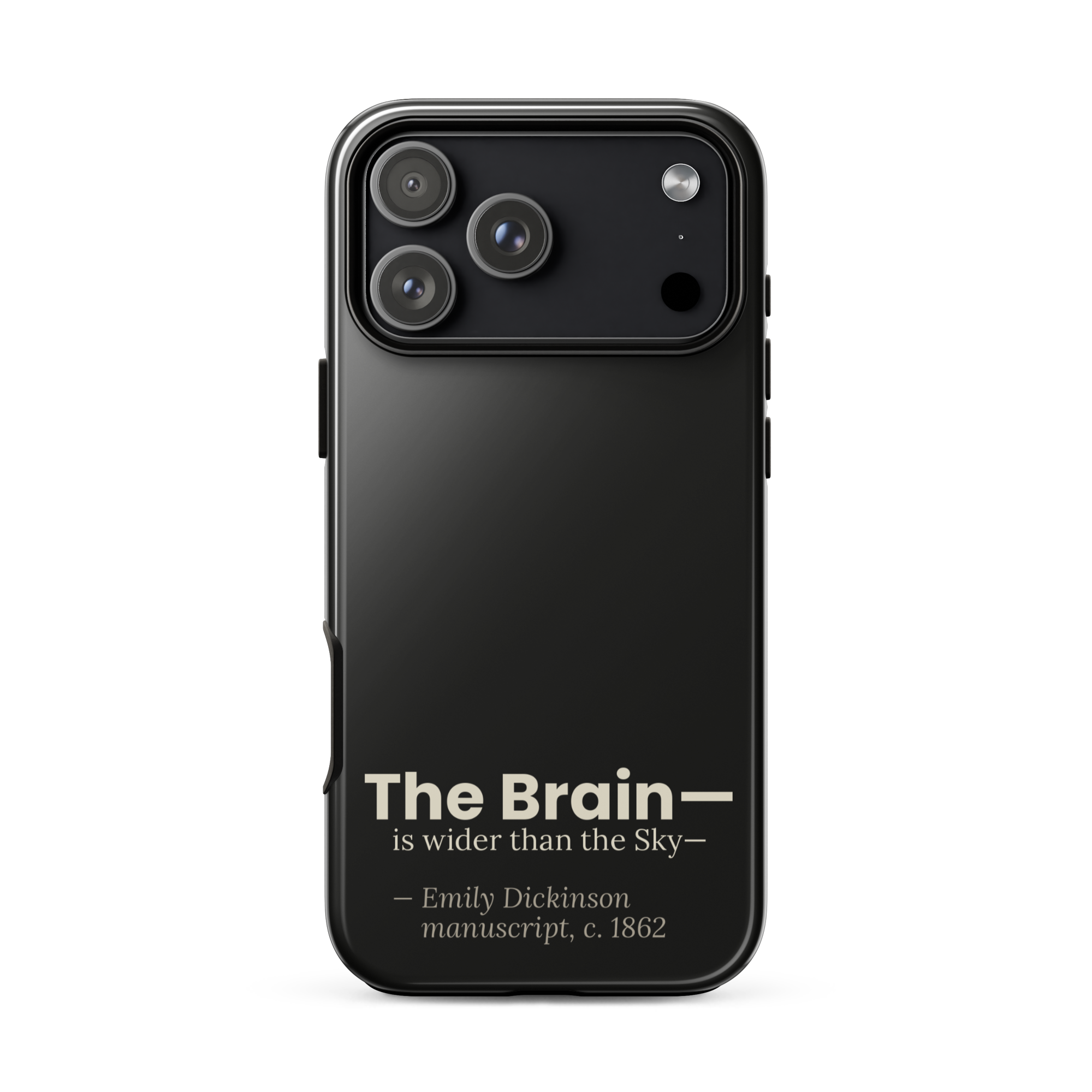 The Wider Sky — Emily Dickinson — phone case — curious mind — black — lifestyle — Quoteiac