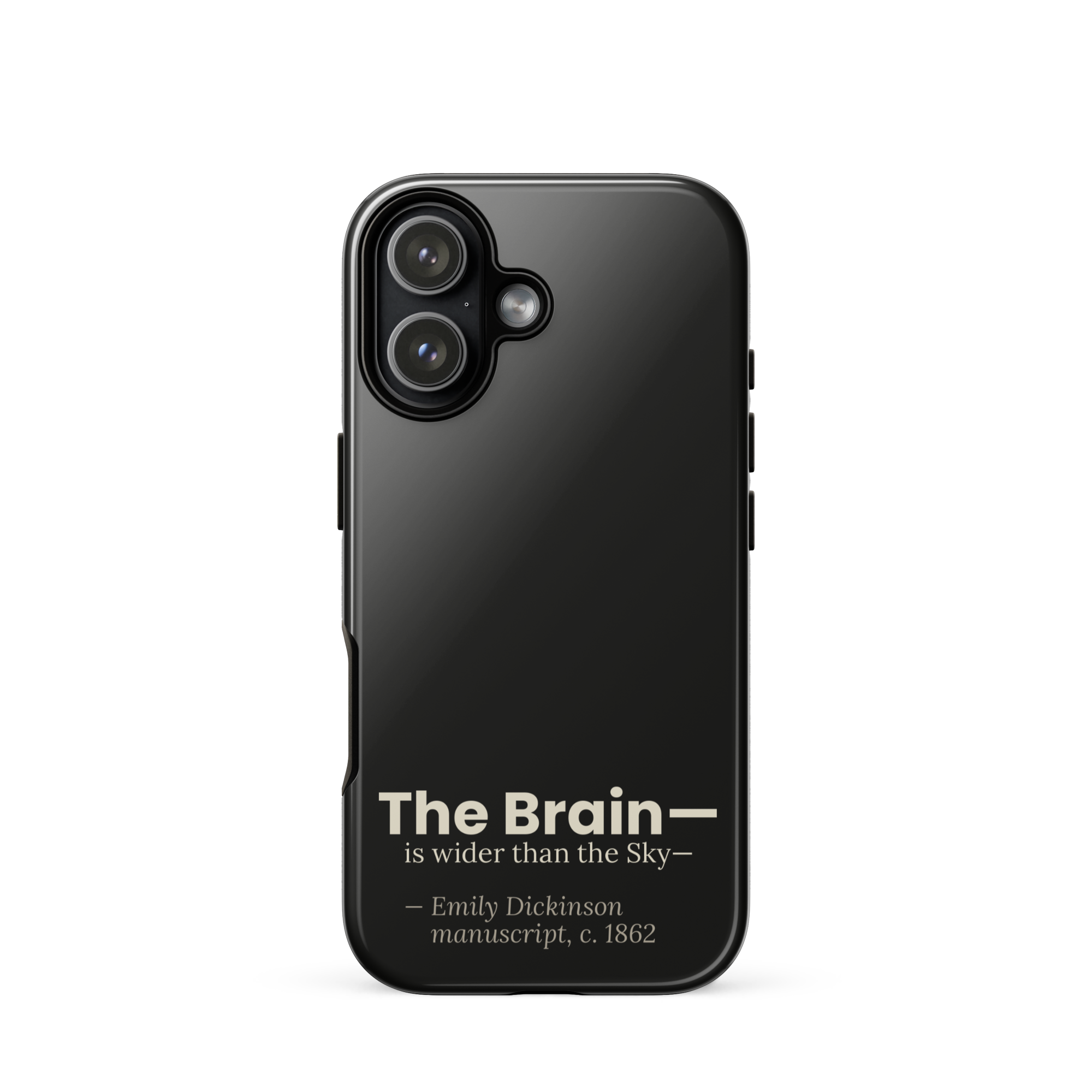 The Wider Sky — Emily Dickinson — phone case — curious mind — black — lifestyle — Quoteiac