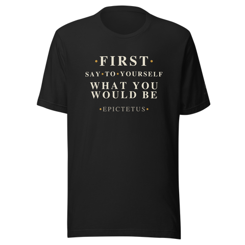 The Declaration — Epictetus Stoic T-Shirt — black — front