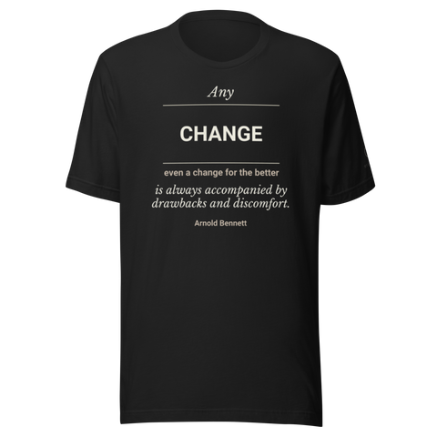 The Drawbacks — Arnold Bennett Quote T-Shirt — vintage black — front