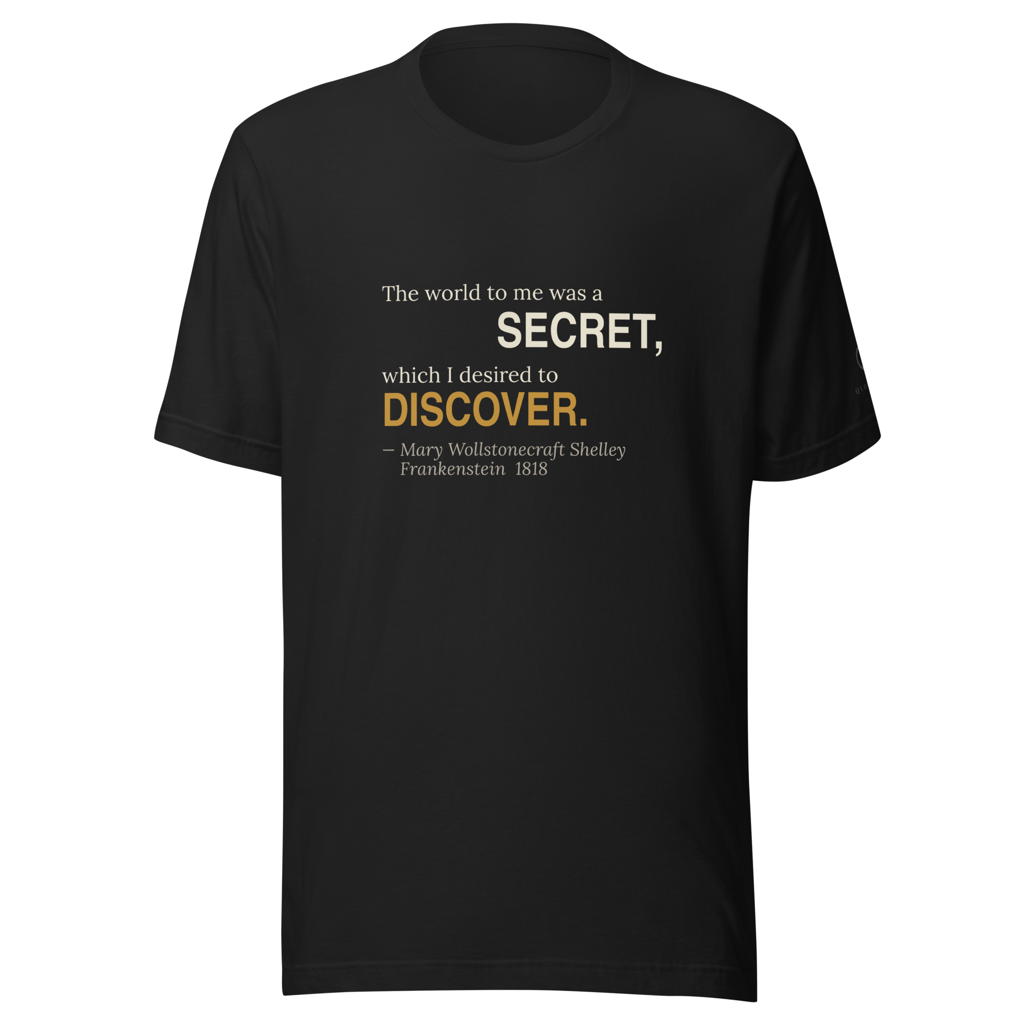 The Secret World Tee — Mary Shelley — vintage black — front view