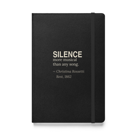 The Silence — Christina Rossetti — journal — dark romanticism — black — front — Quoteiac