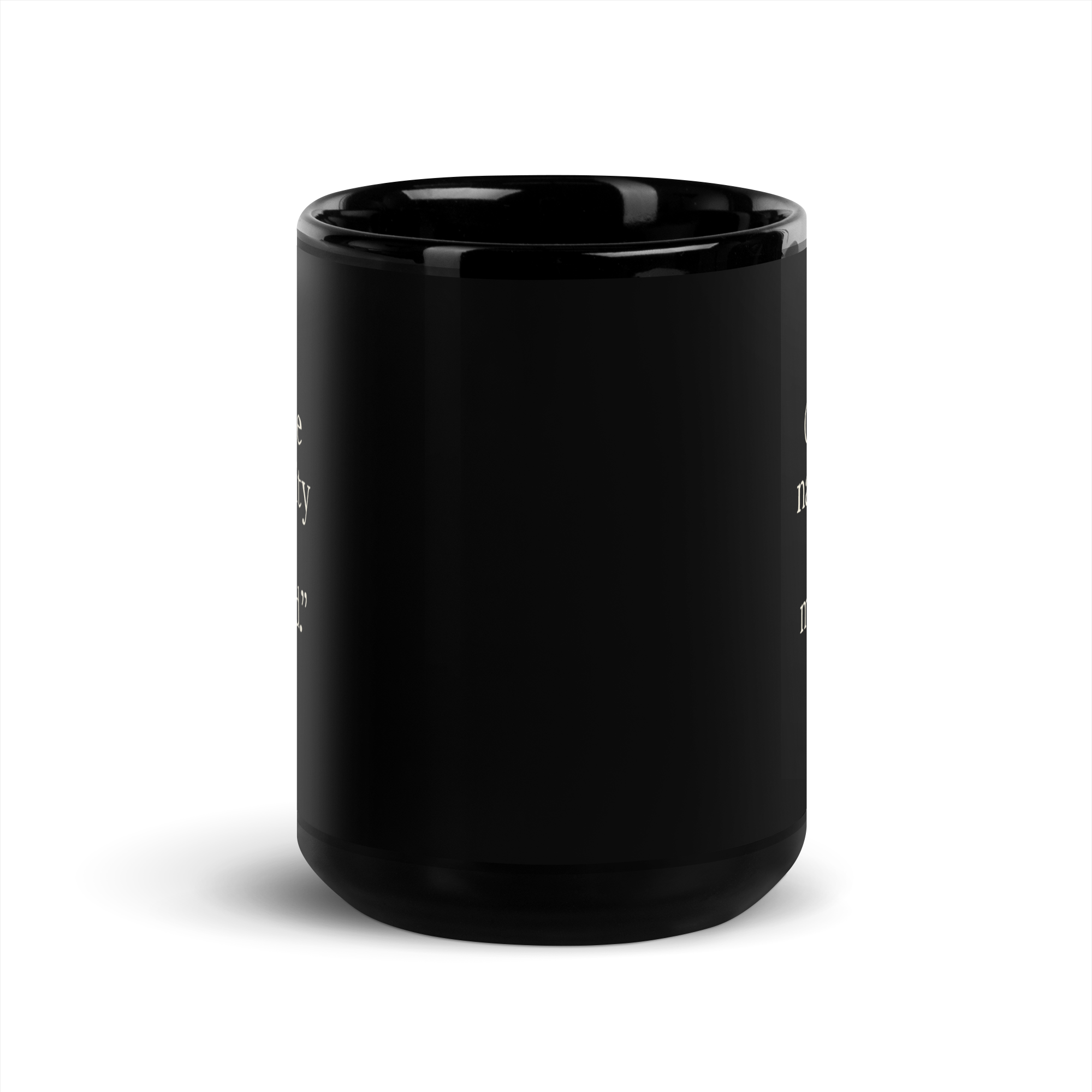 We Are Mankind Mug — H.G. Wells — black gloss ceramic 15 oz — Quoteiac literary quote mug
