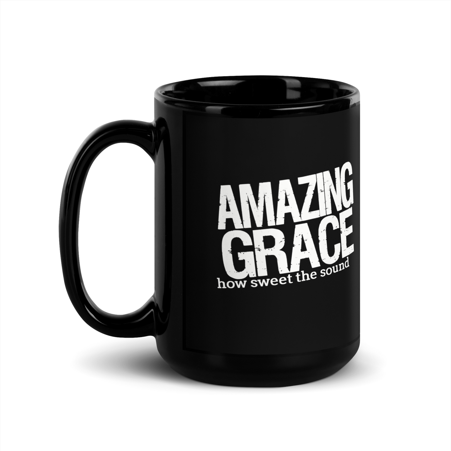 black ceramic coffee mug with custom print