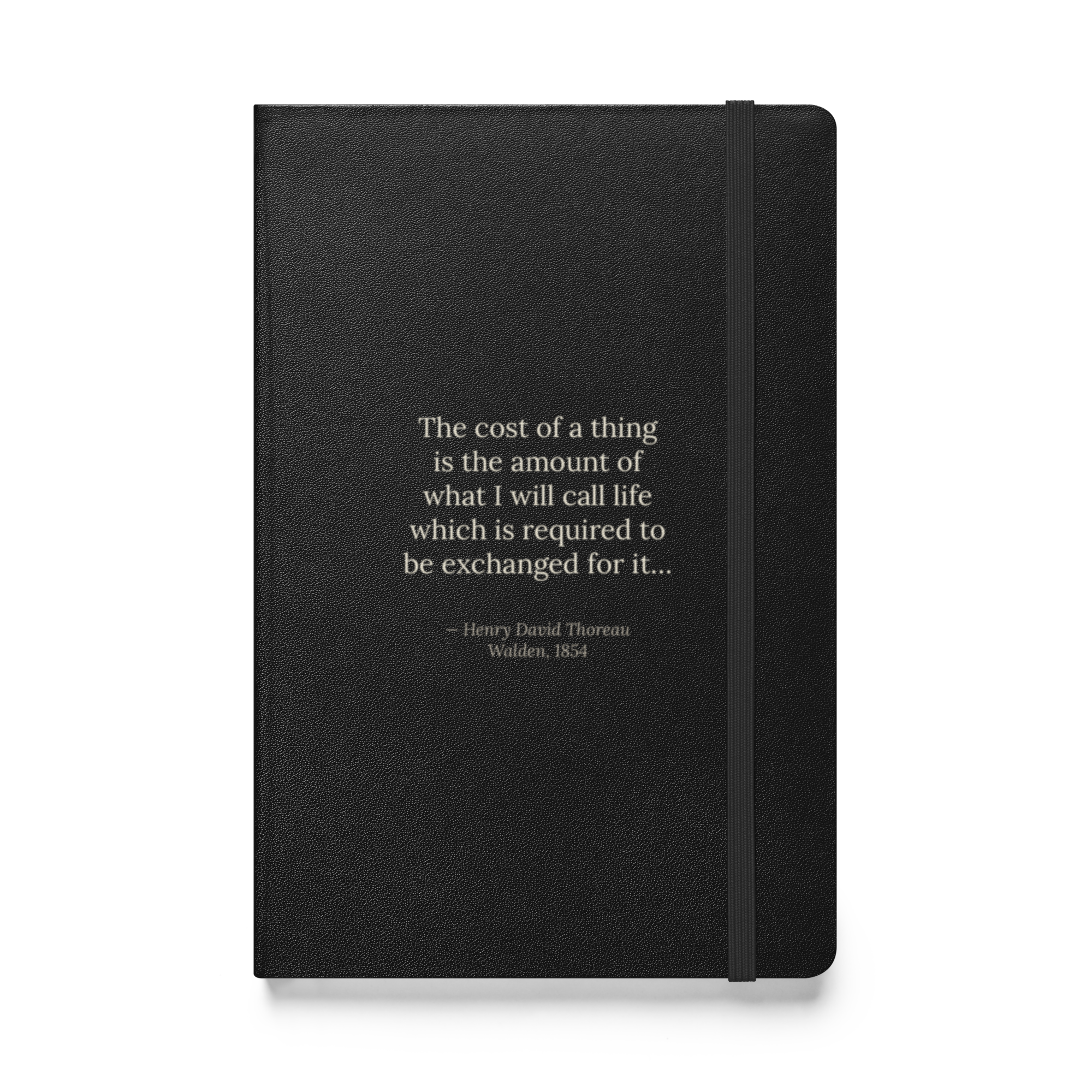 Cost of Living — Thoreau Quote Journal — black hardcover — front