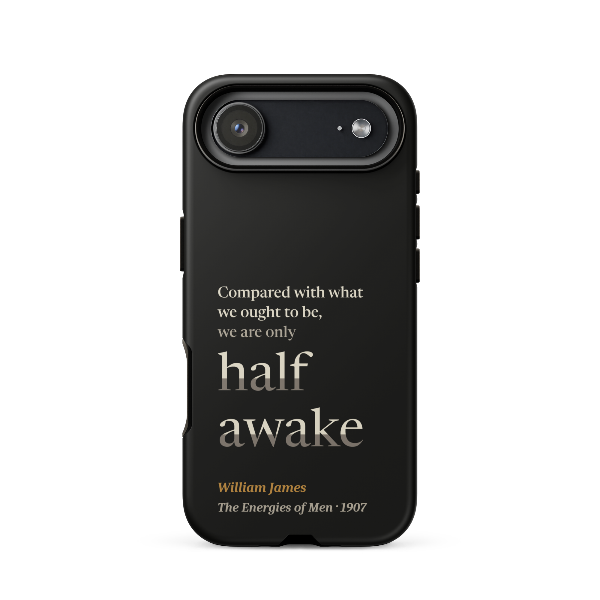 Only Half Awake — William James — phone case — iPhone 17 Air — black — Quoteiac